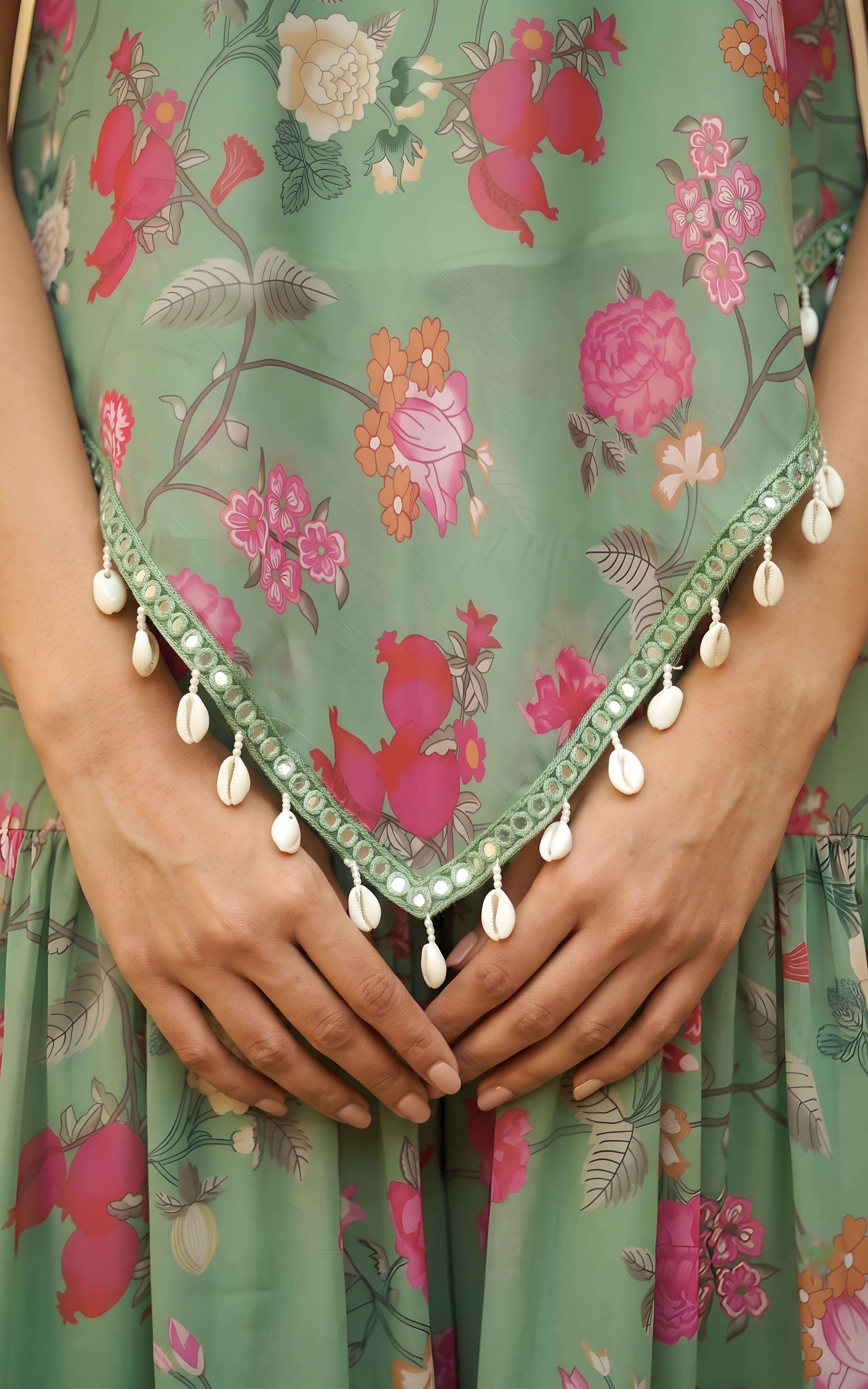 Forest Green Sleeveless Tunic and Sharara Set