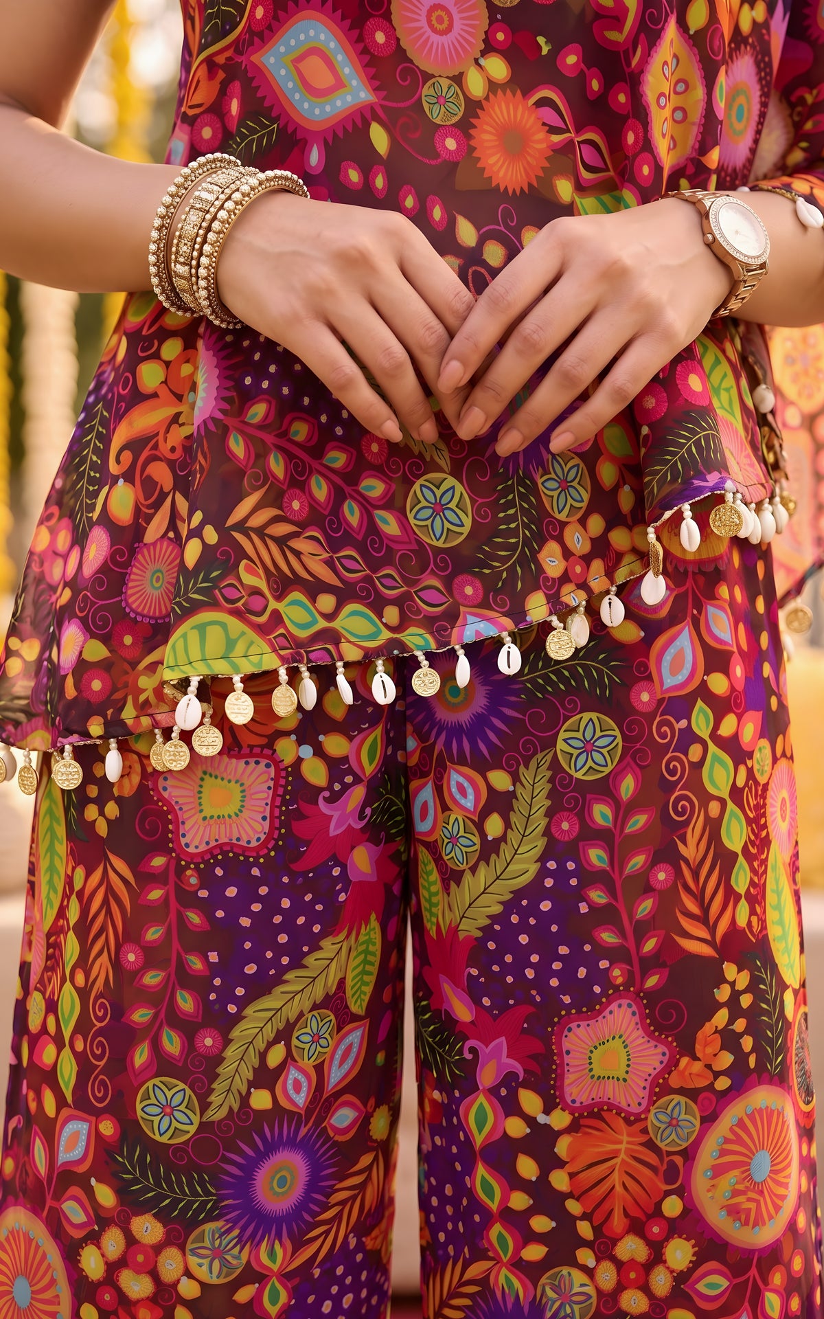 Purple Kitschy One shoulder Co-ord Set