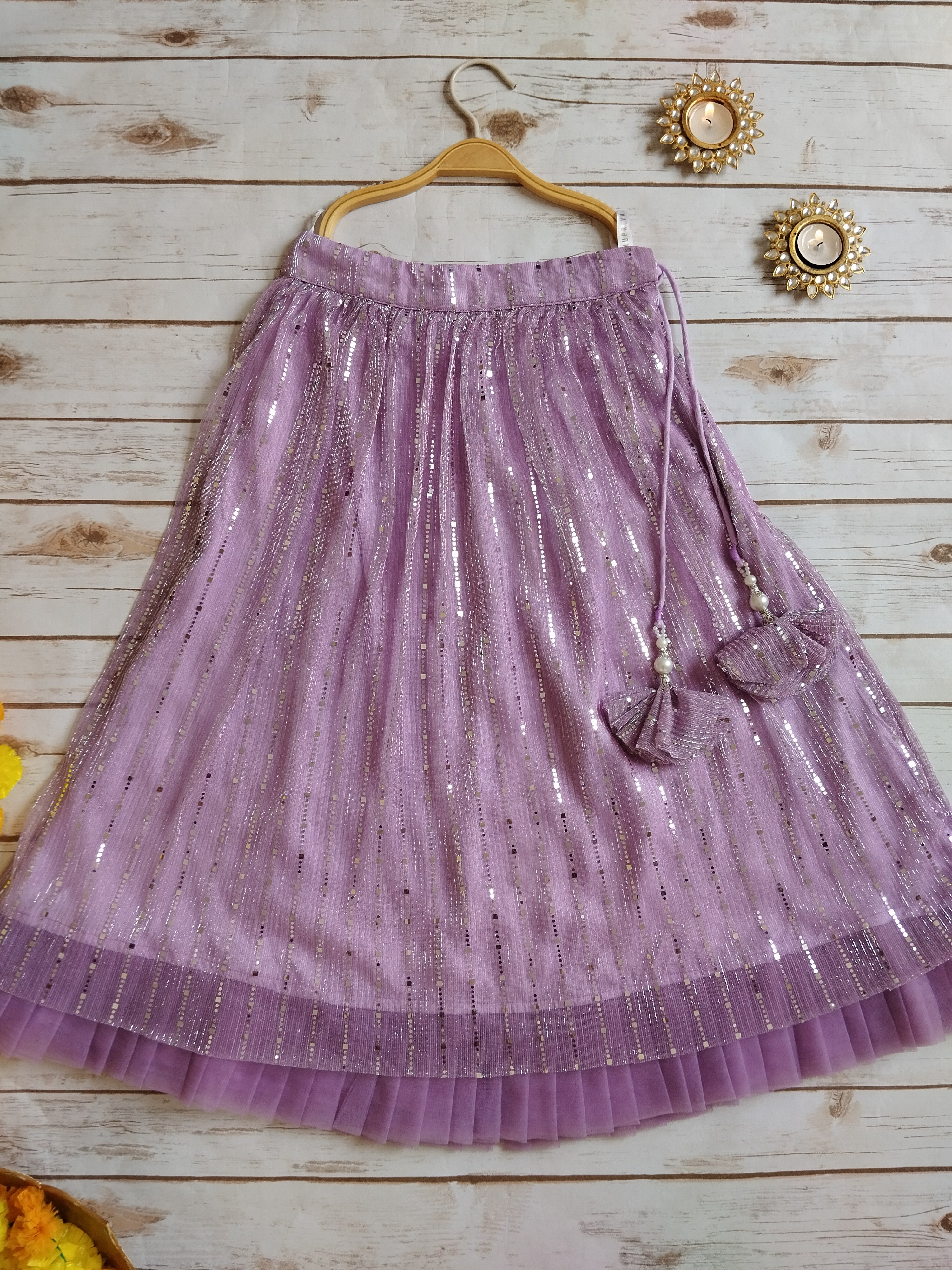 Lilac Shimmer Kids Lehenga