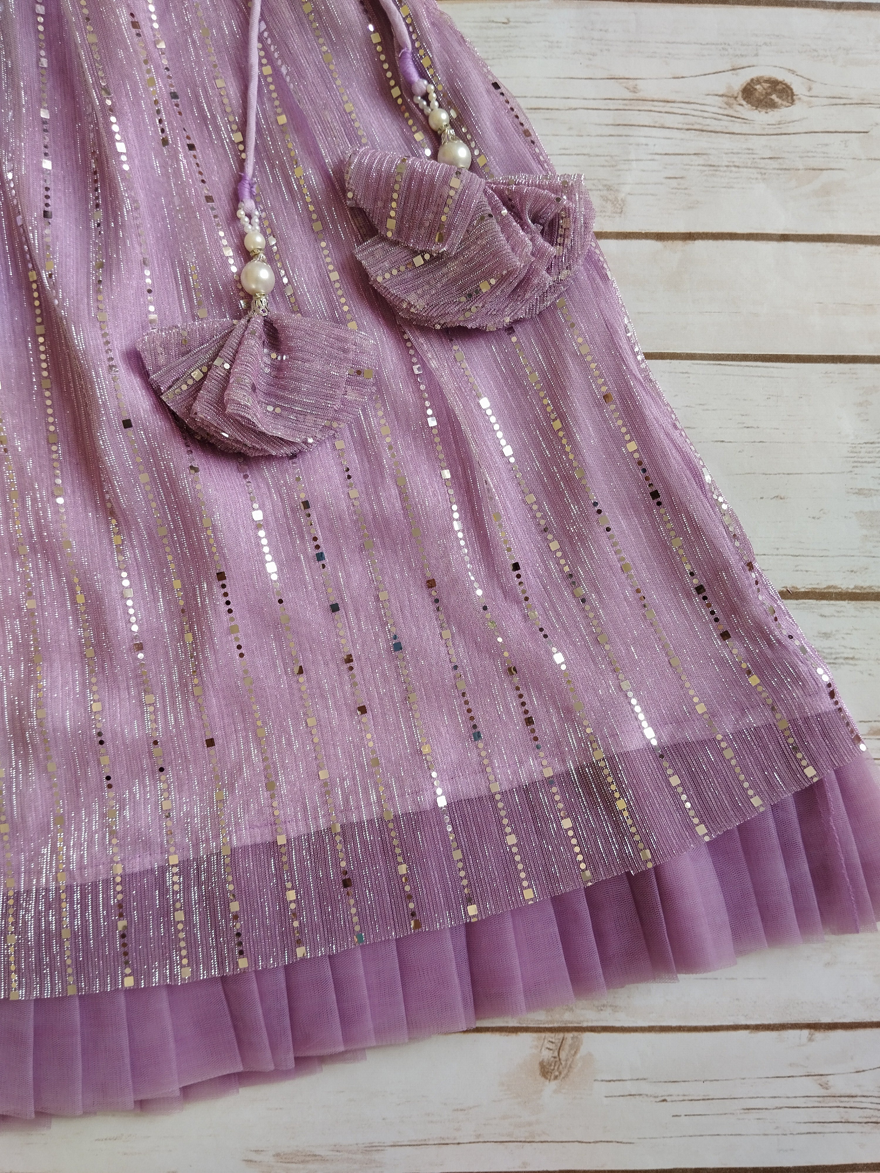 Lilac Shimmer Kids Lehenga