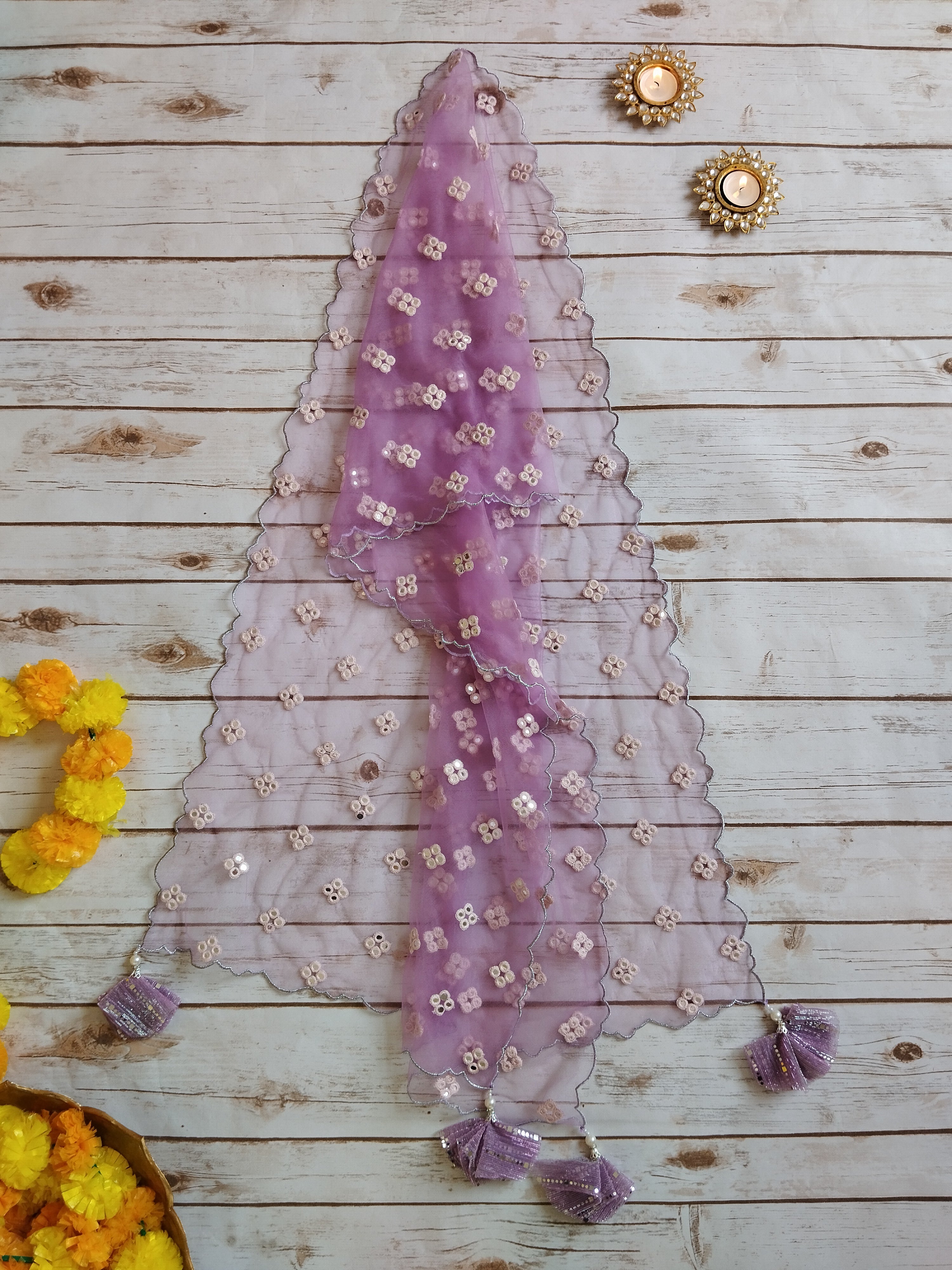 Lilac Shimmer Kids Lehenga
