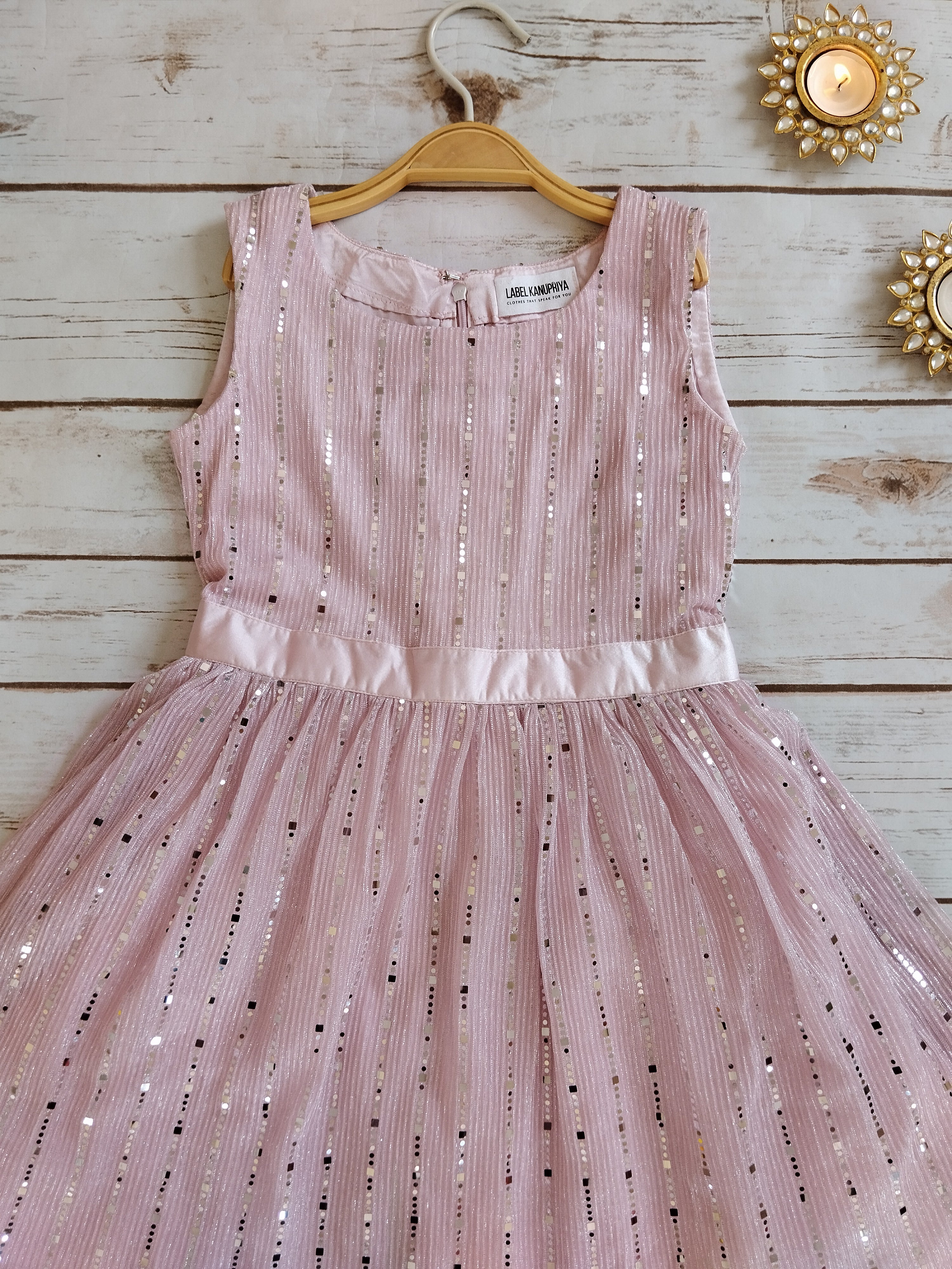 Champagne Pink Shimmer Kids Dress