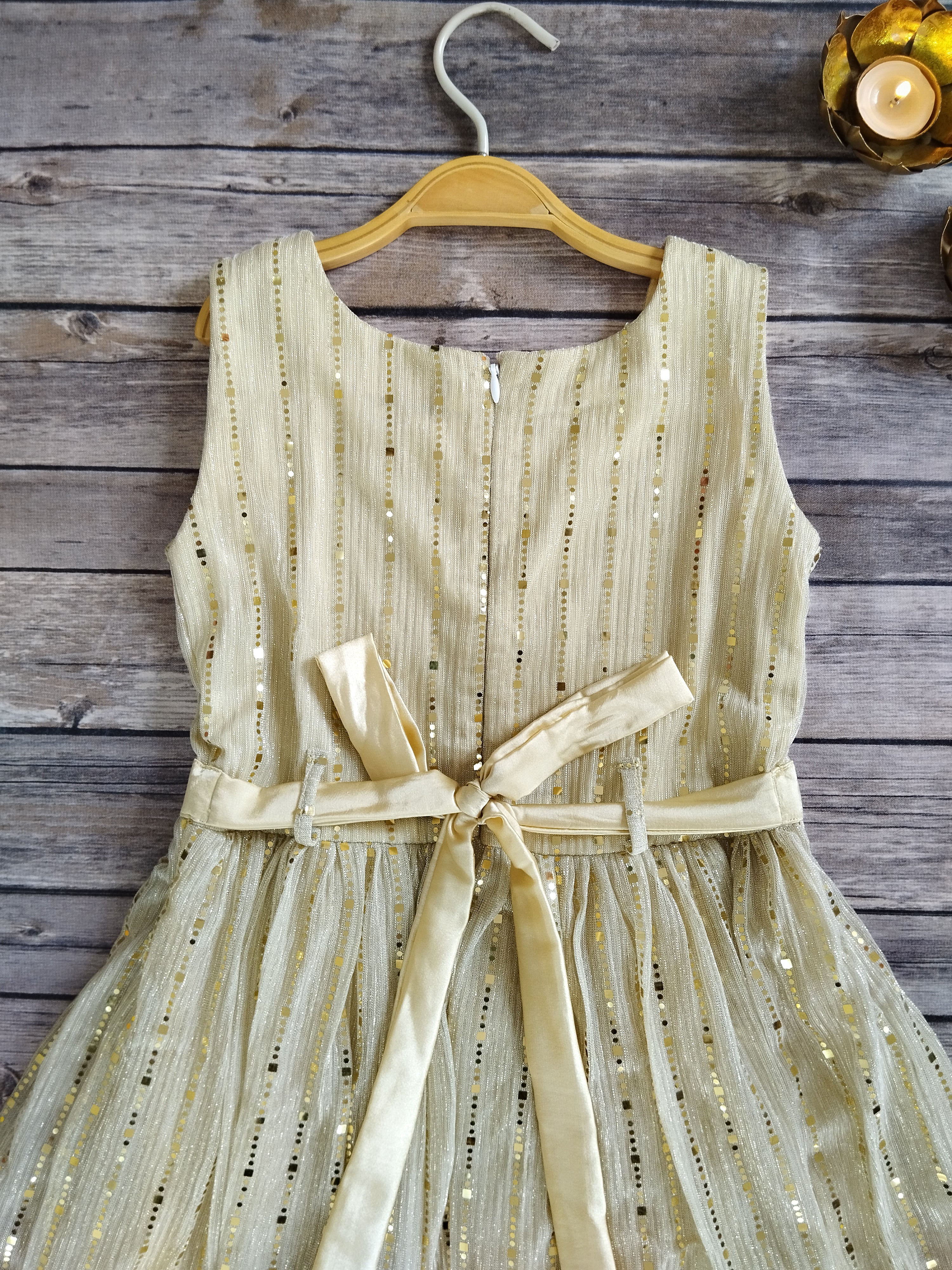 Off White Shimmer Kids Dress