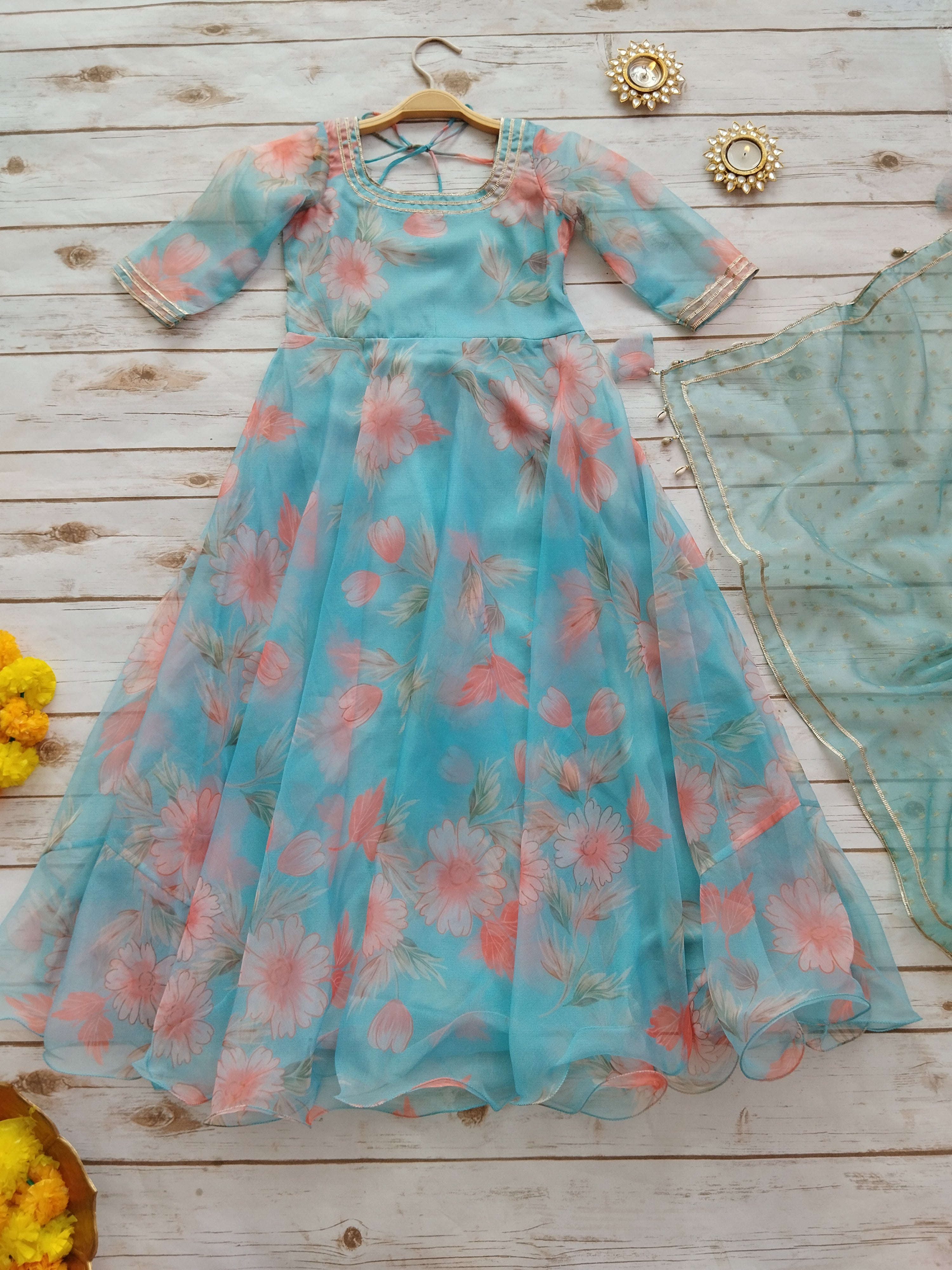 Gulnar Organza Kid's Anarkali Suit (2 Pc.)