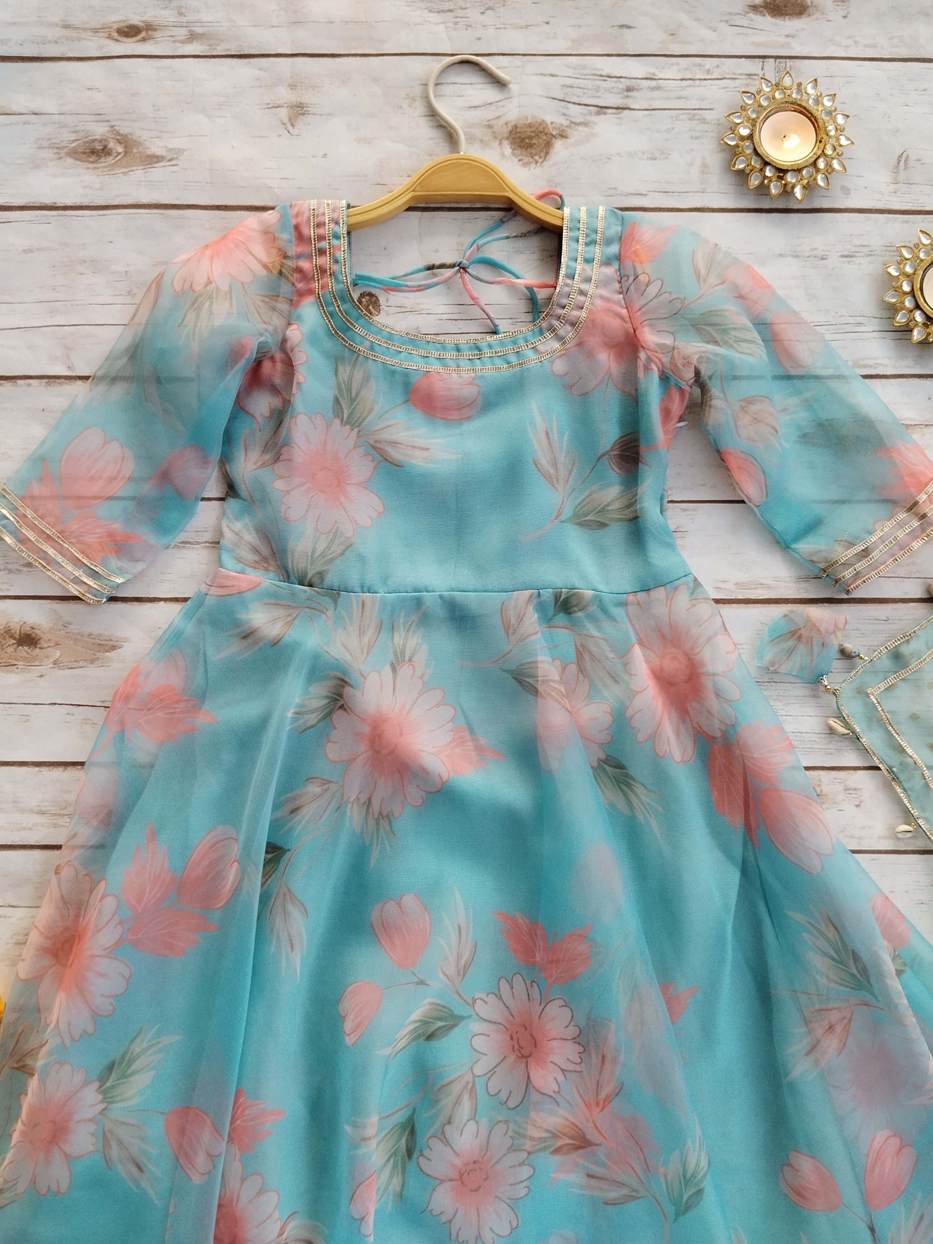 Gulnar Organza Kid's Anarkali Suit (2 Pc.)