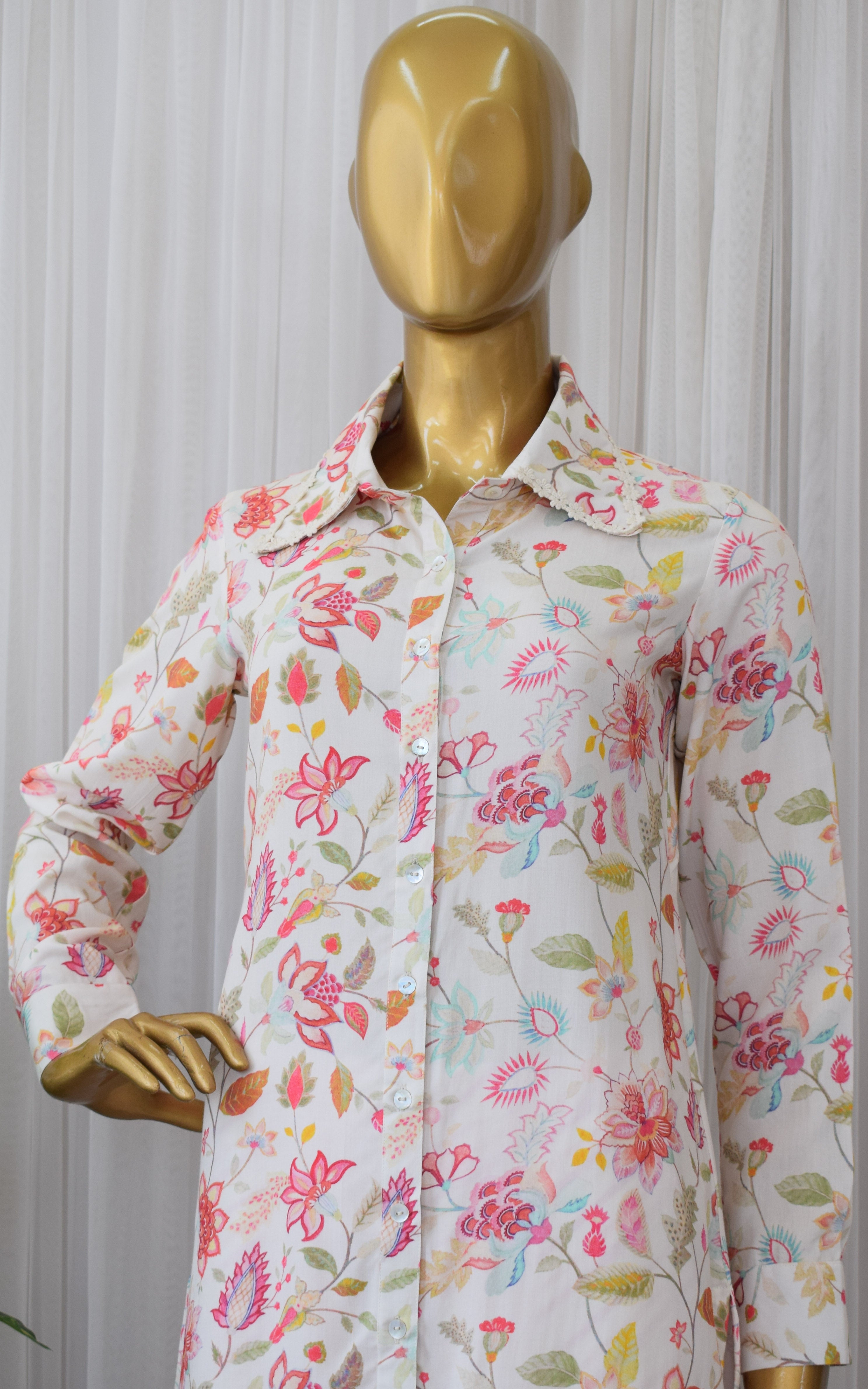 Vintage Floral Print Cotton Co-ord Set