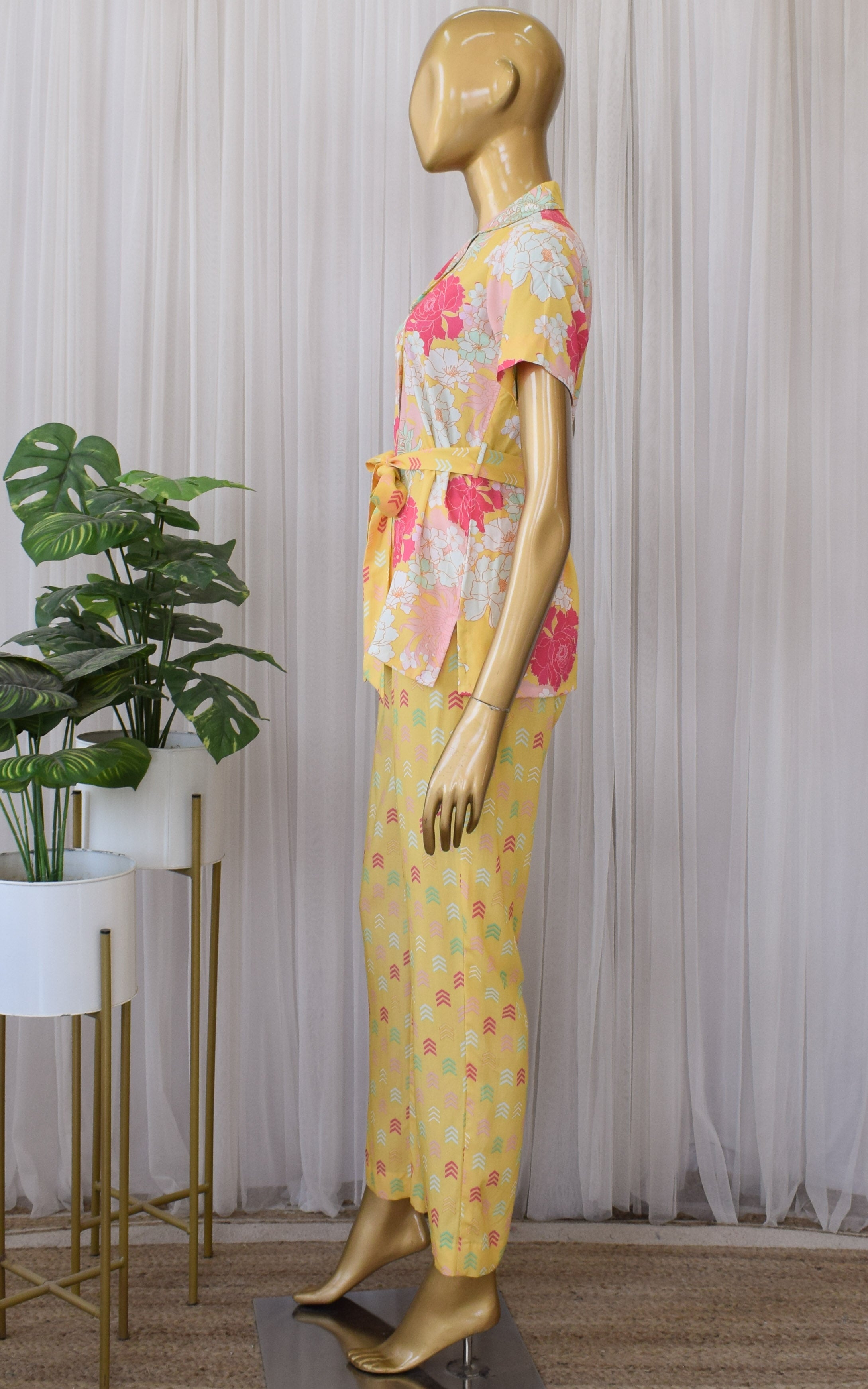 Yellow Printed Cotton Co-ord Set