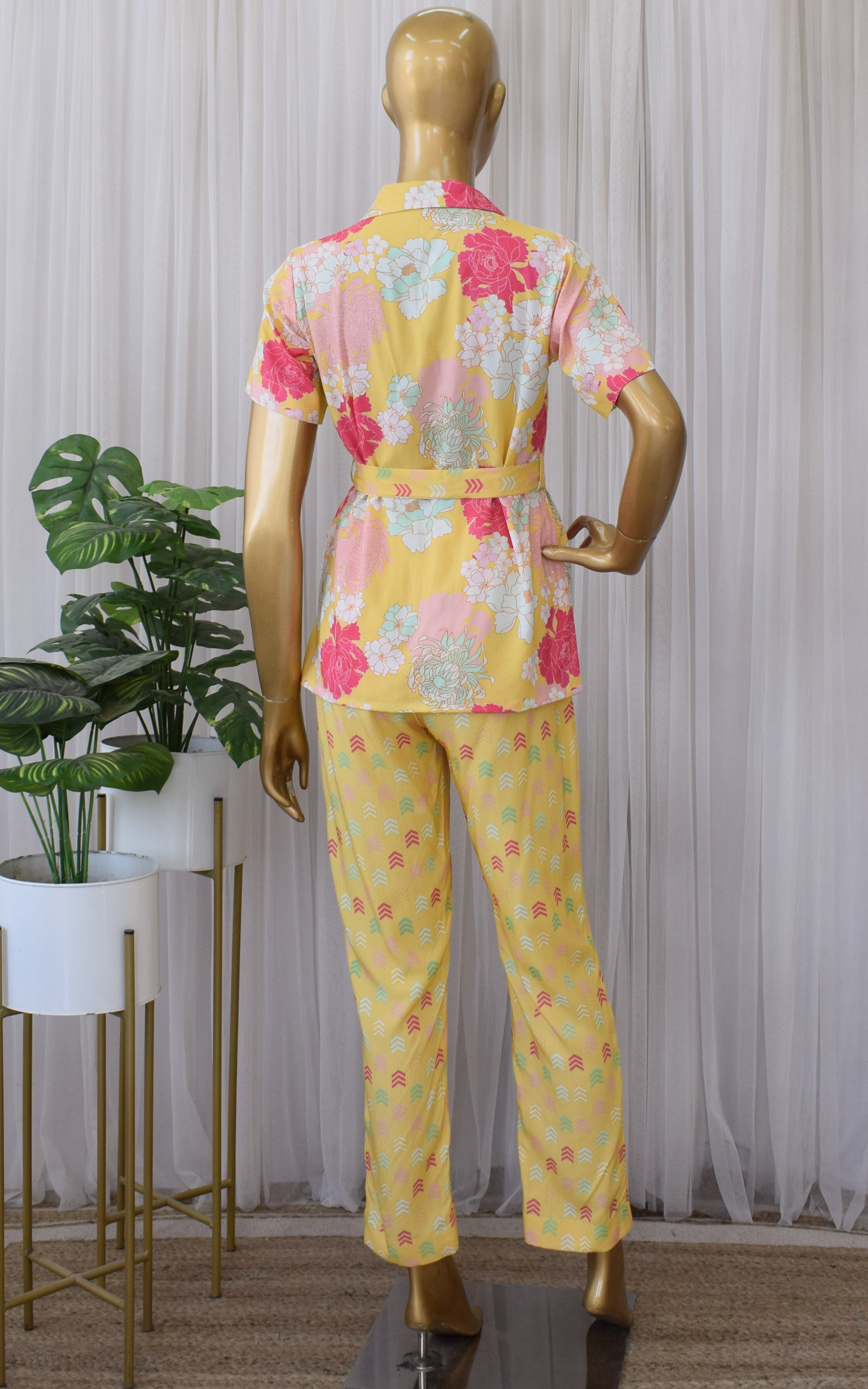 Yellow Printed Cotton Co-ord Set