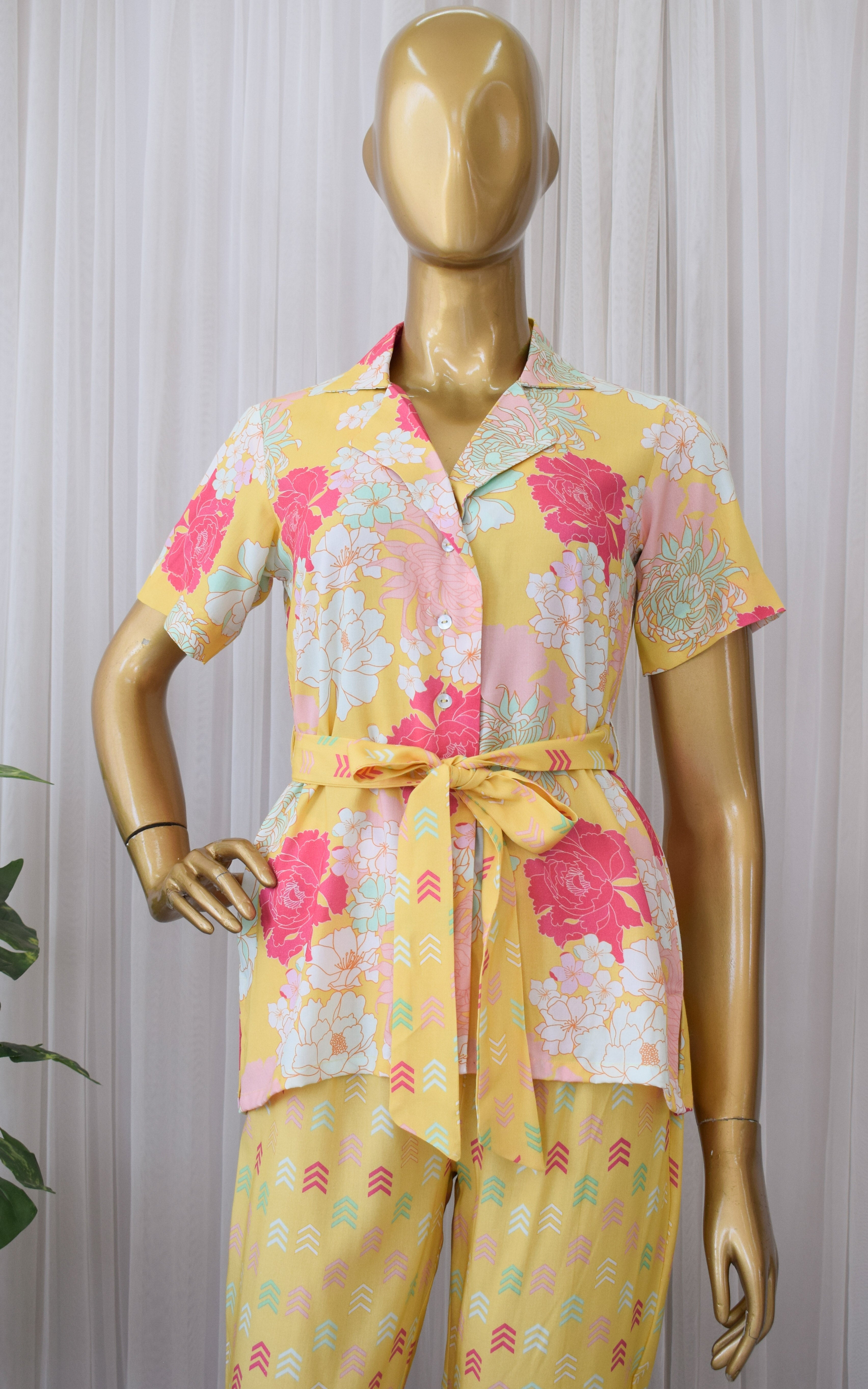Yellow Printed Cotton Co-ord Set