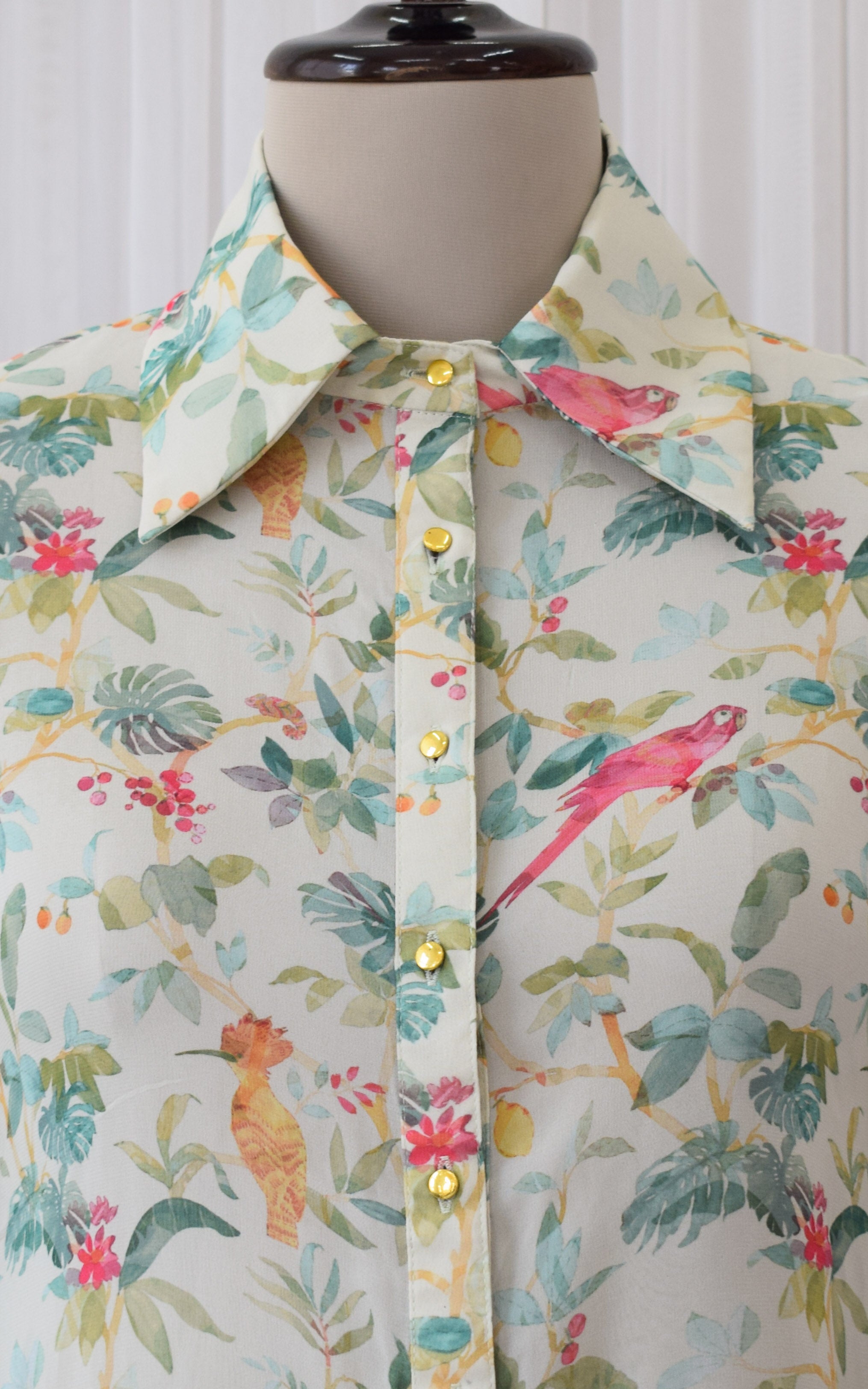 Off-White Bird Printed Georgette Shirt