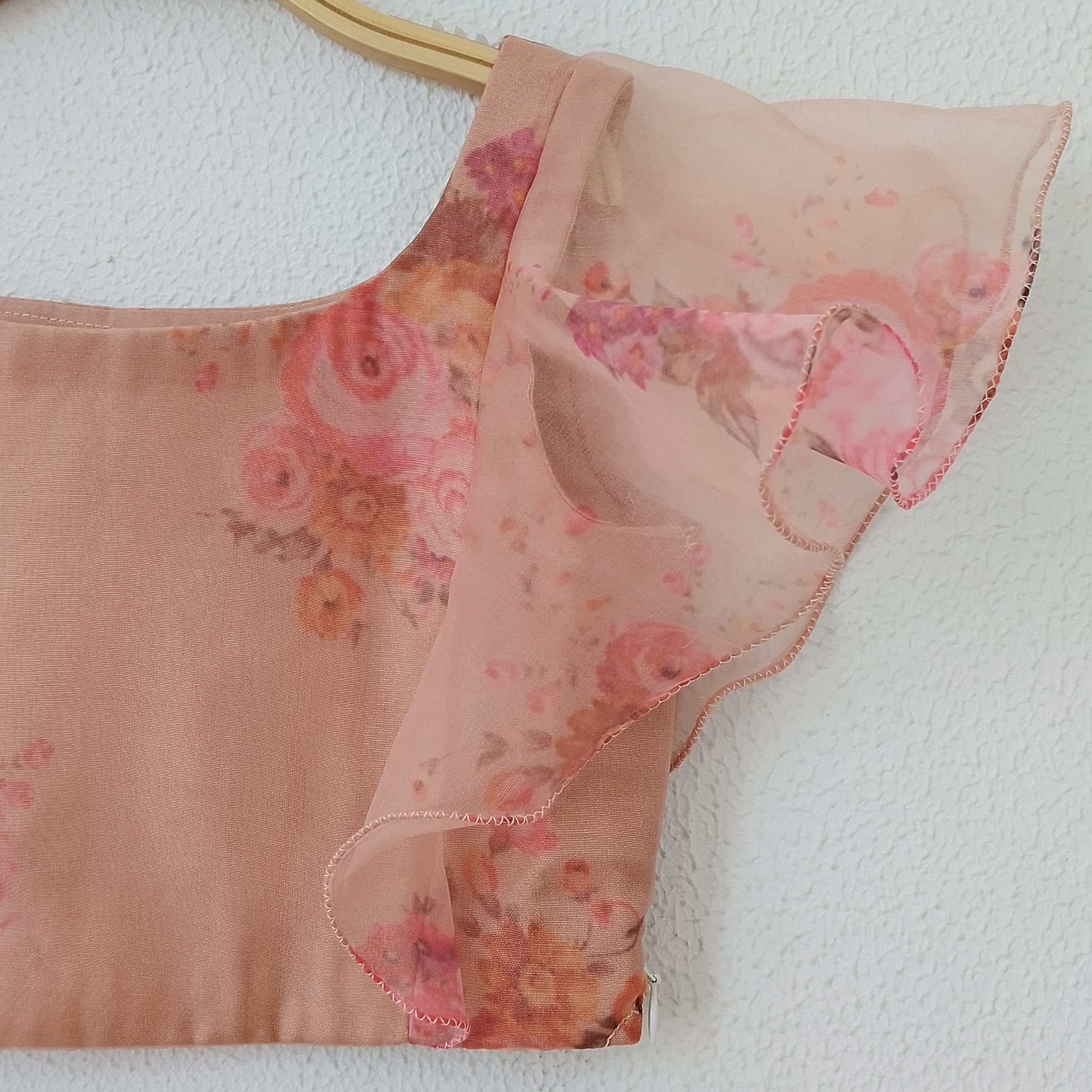 Dusty Pink Floral Organza Crop-Top Kids Sharara Set