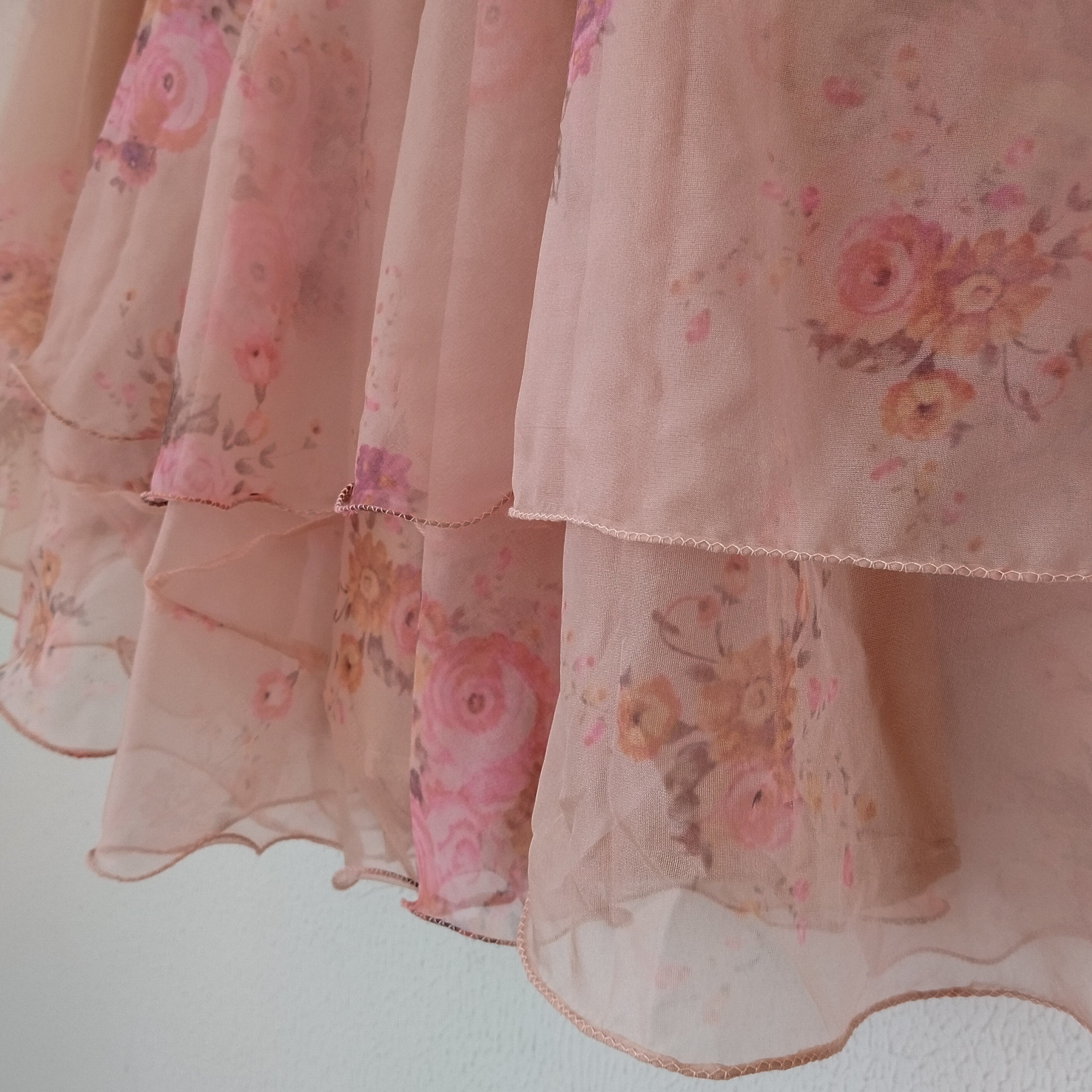 Dusty Pink Floral Organza Crop-Top Kids Sharara Set
