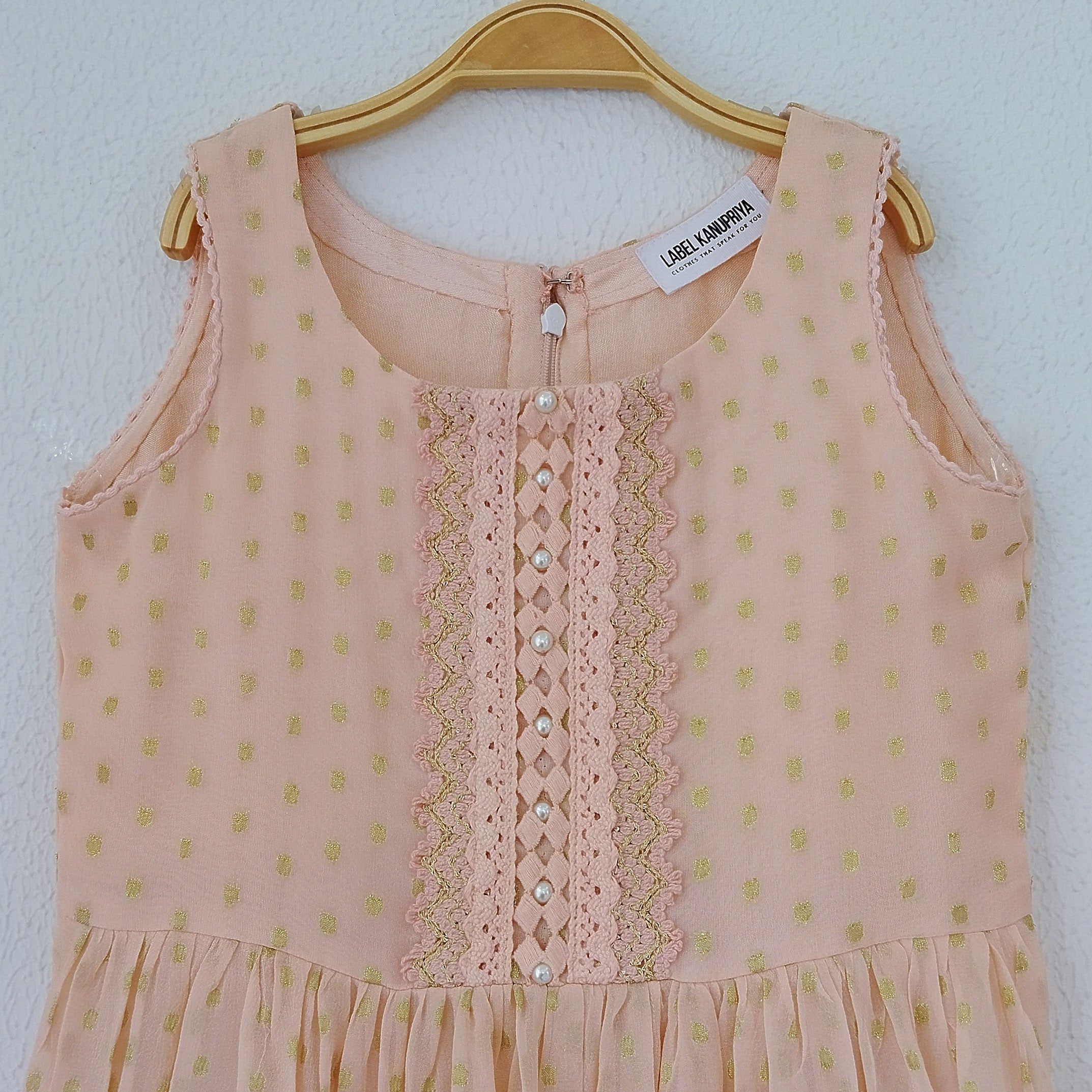 Baby Pink Georgette Kids Sharara Set