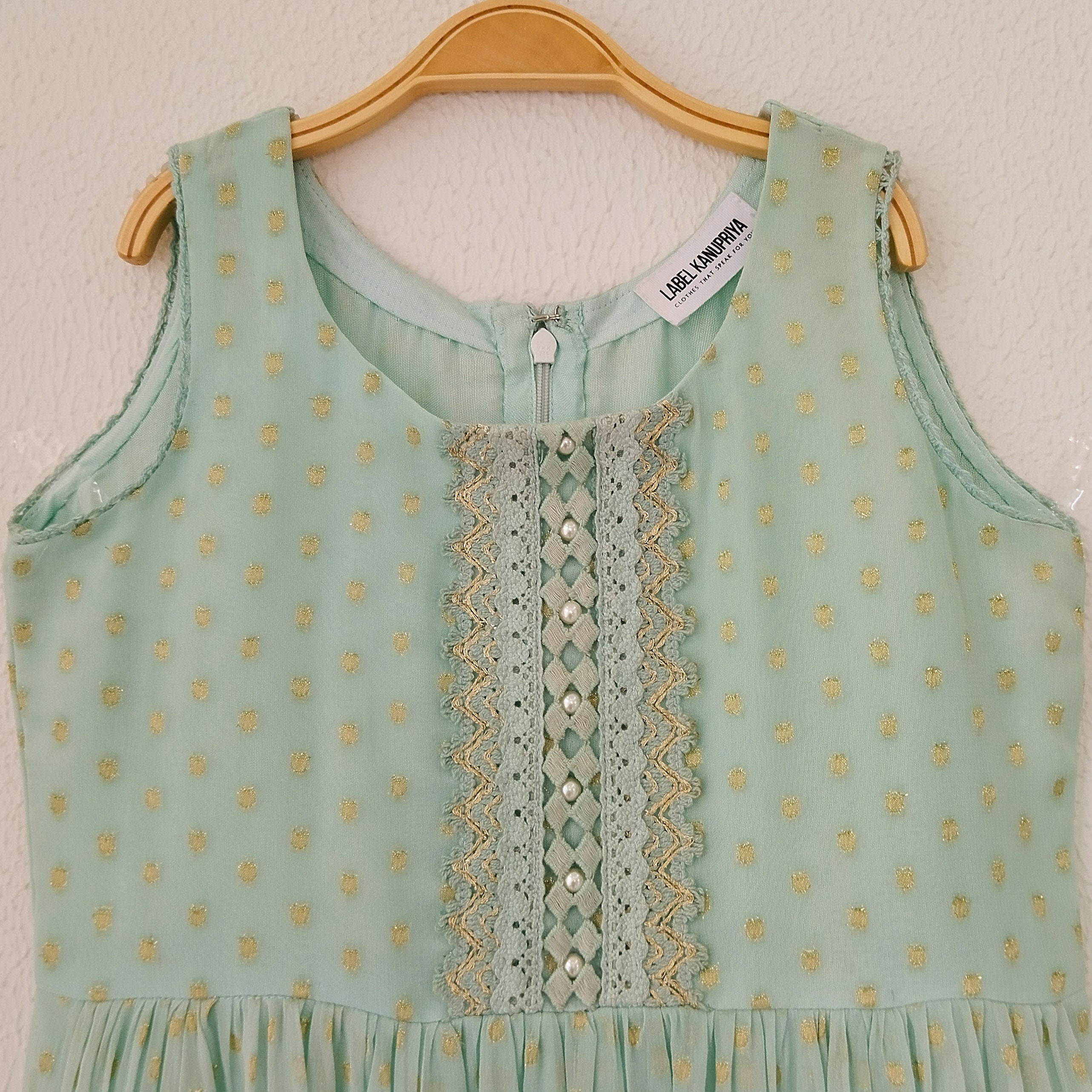 Baby Blue Georgette Kids Sharara Set