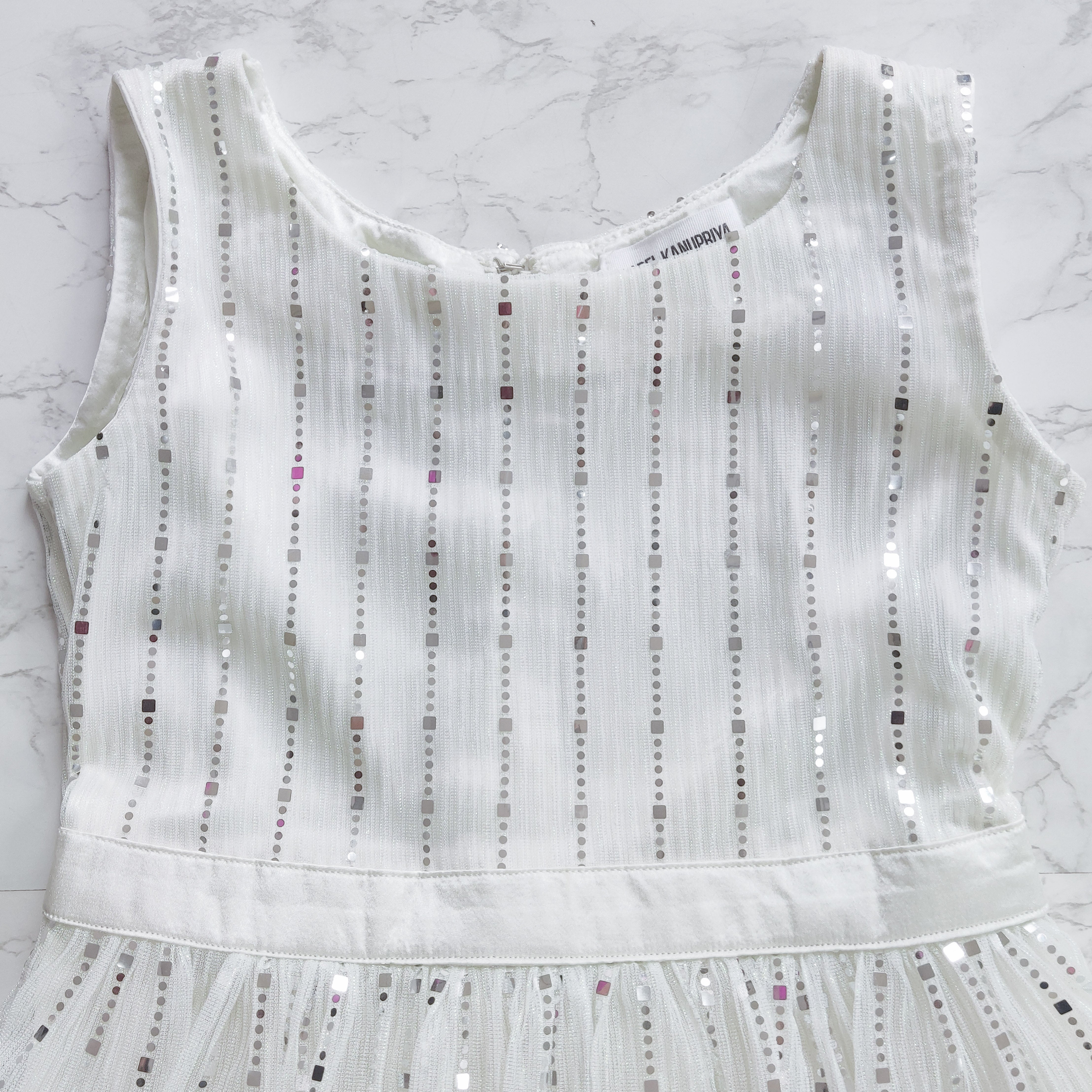 White Shimmer Kids Dress