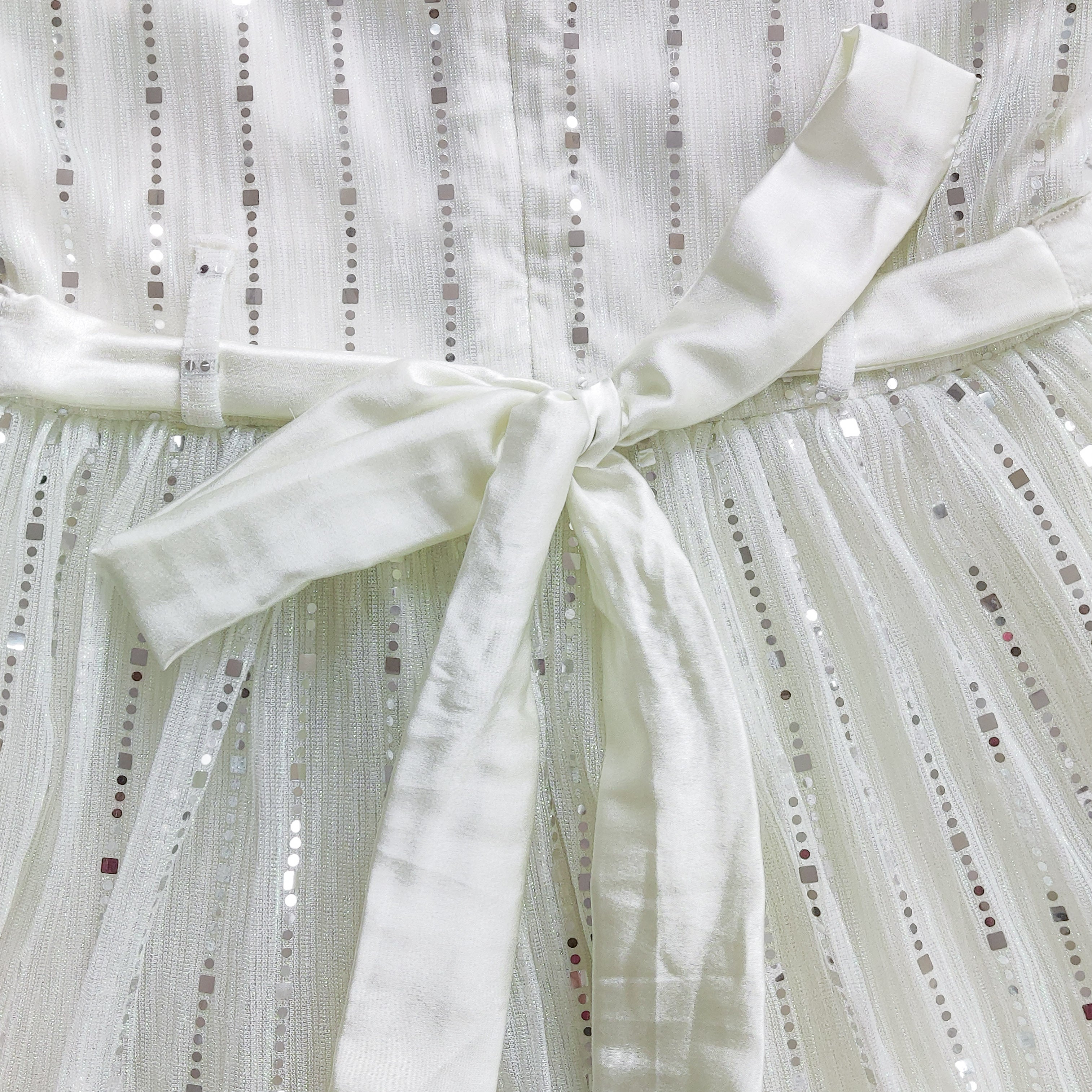 White Shimmer Kids Dress