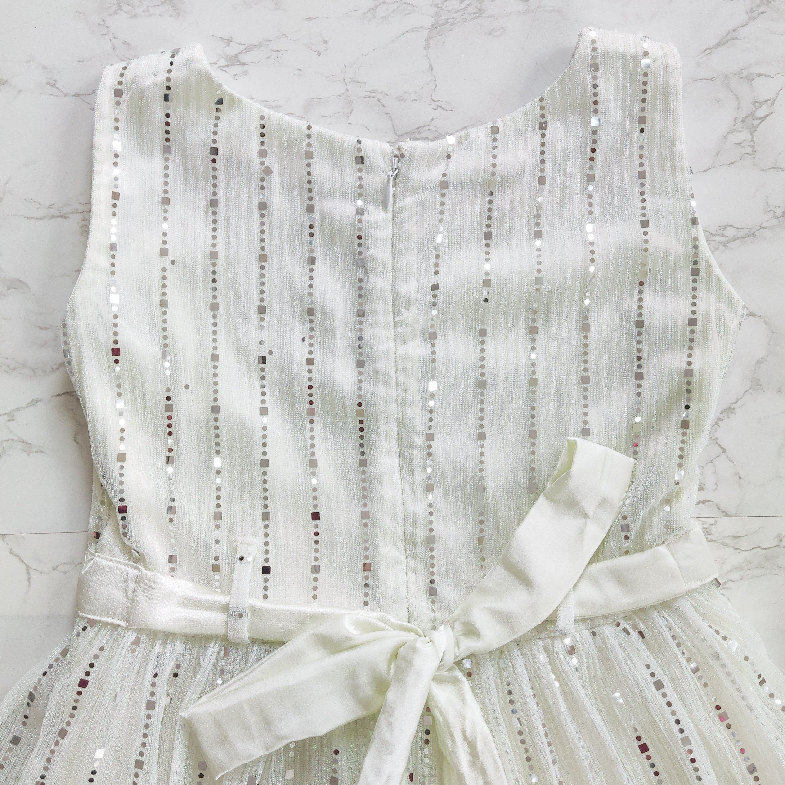 White Shimmer Kids Dress
