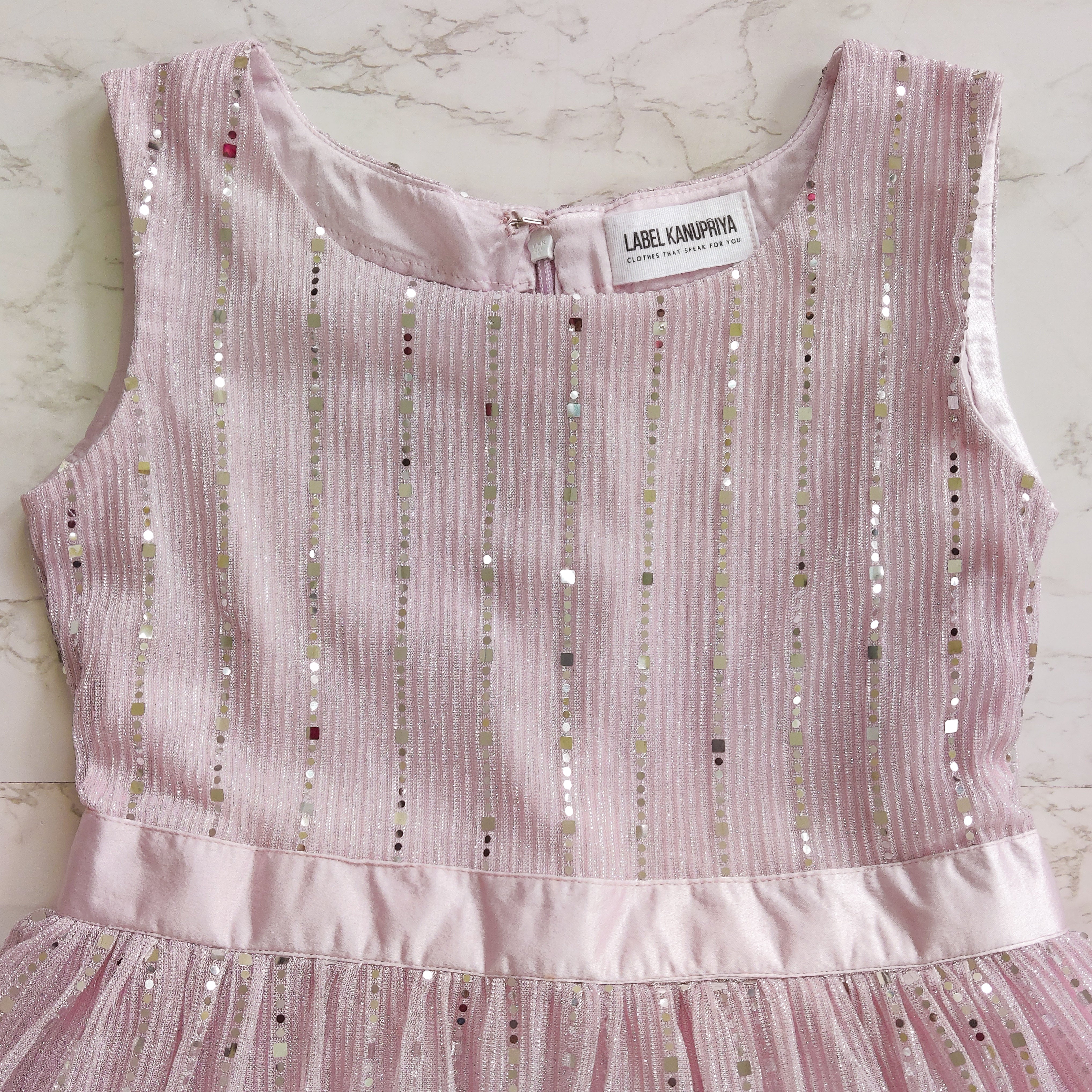 Champagne Pink Shimmer Kids Dress