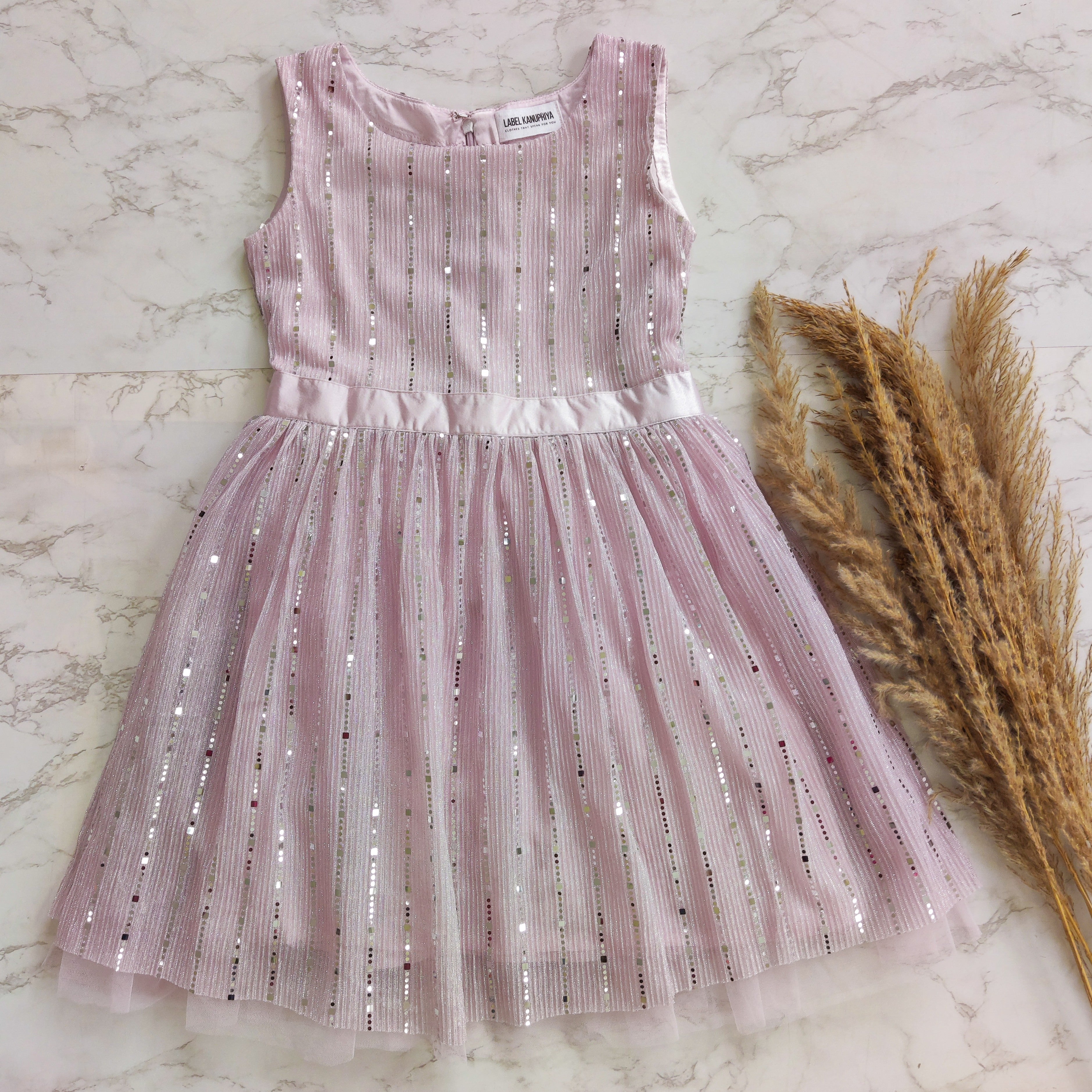 Champagne Pink Shimmer Kids Dress