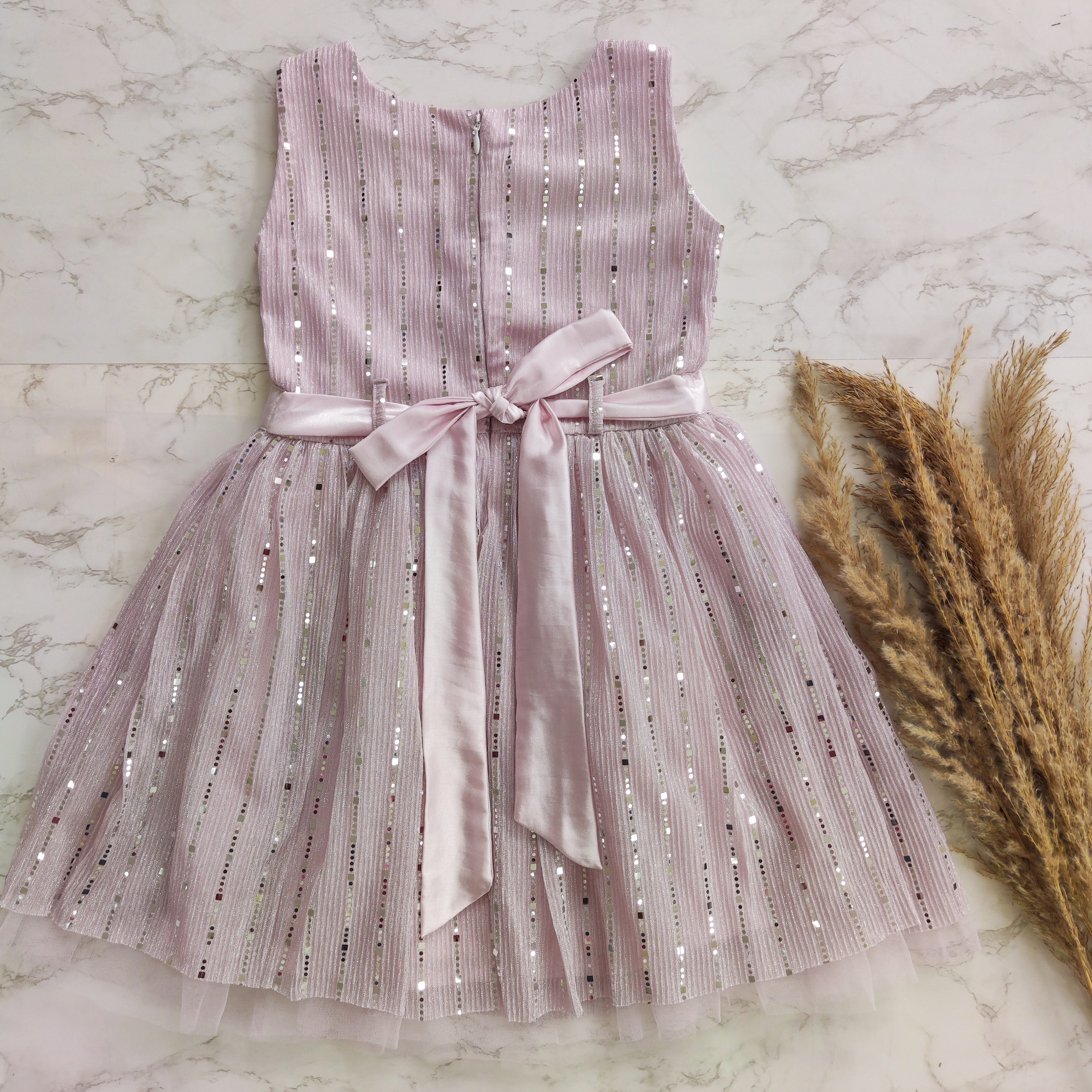 Champagne Pink Shimmer Kids Dress