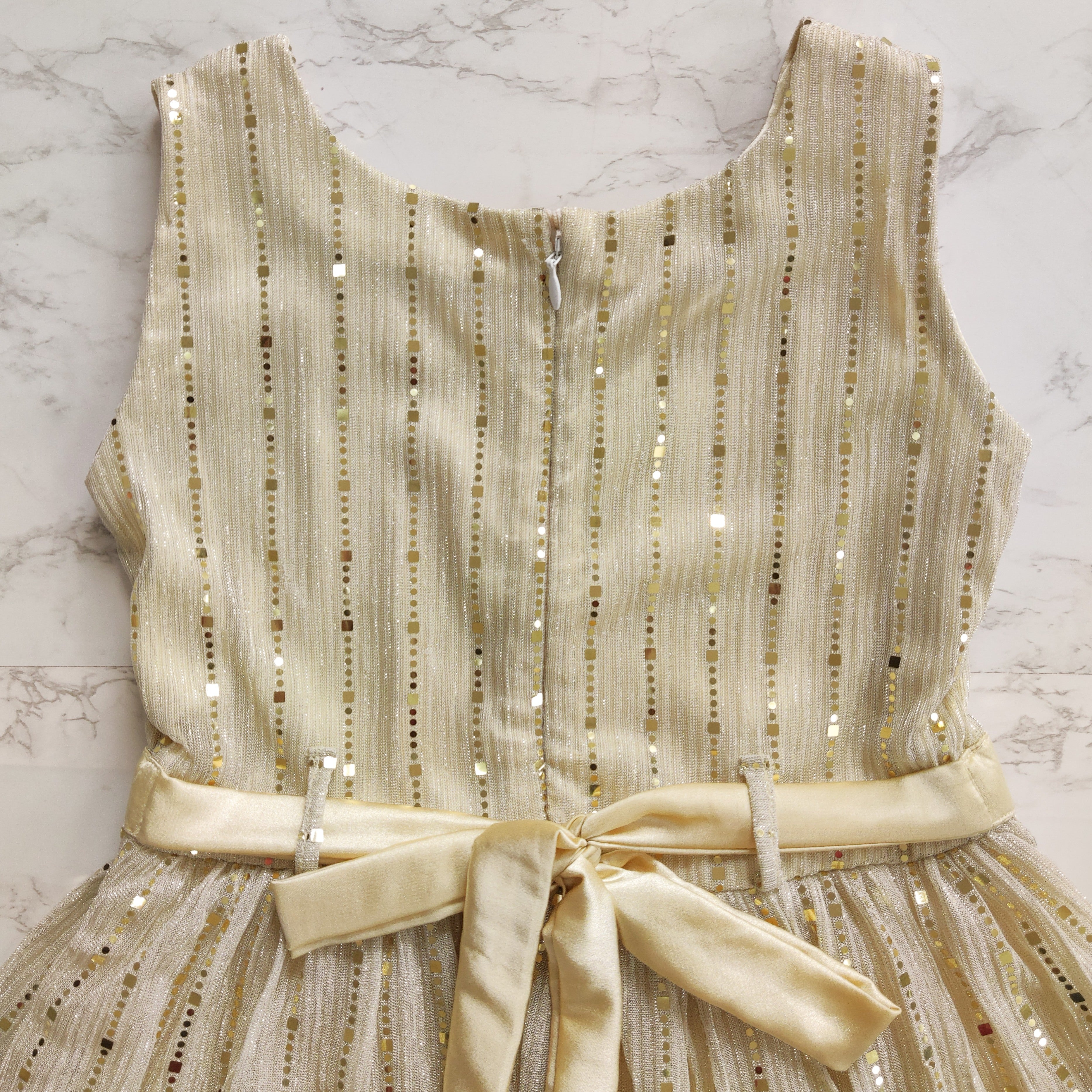 Off White Shimmer Kids Dress