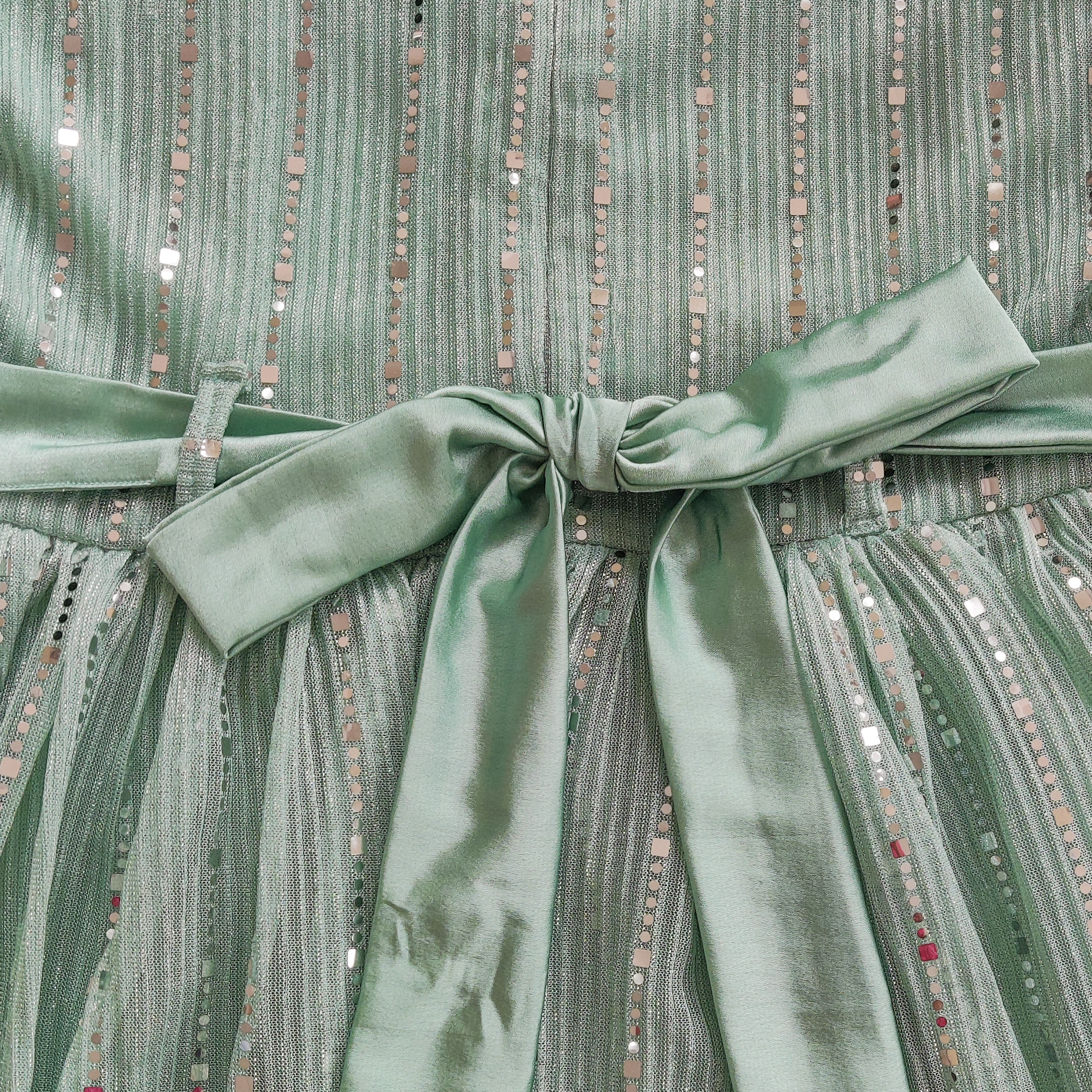 Mint Green Shimmer Kids Dress