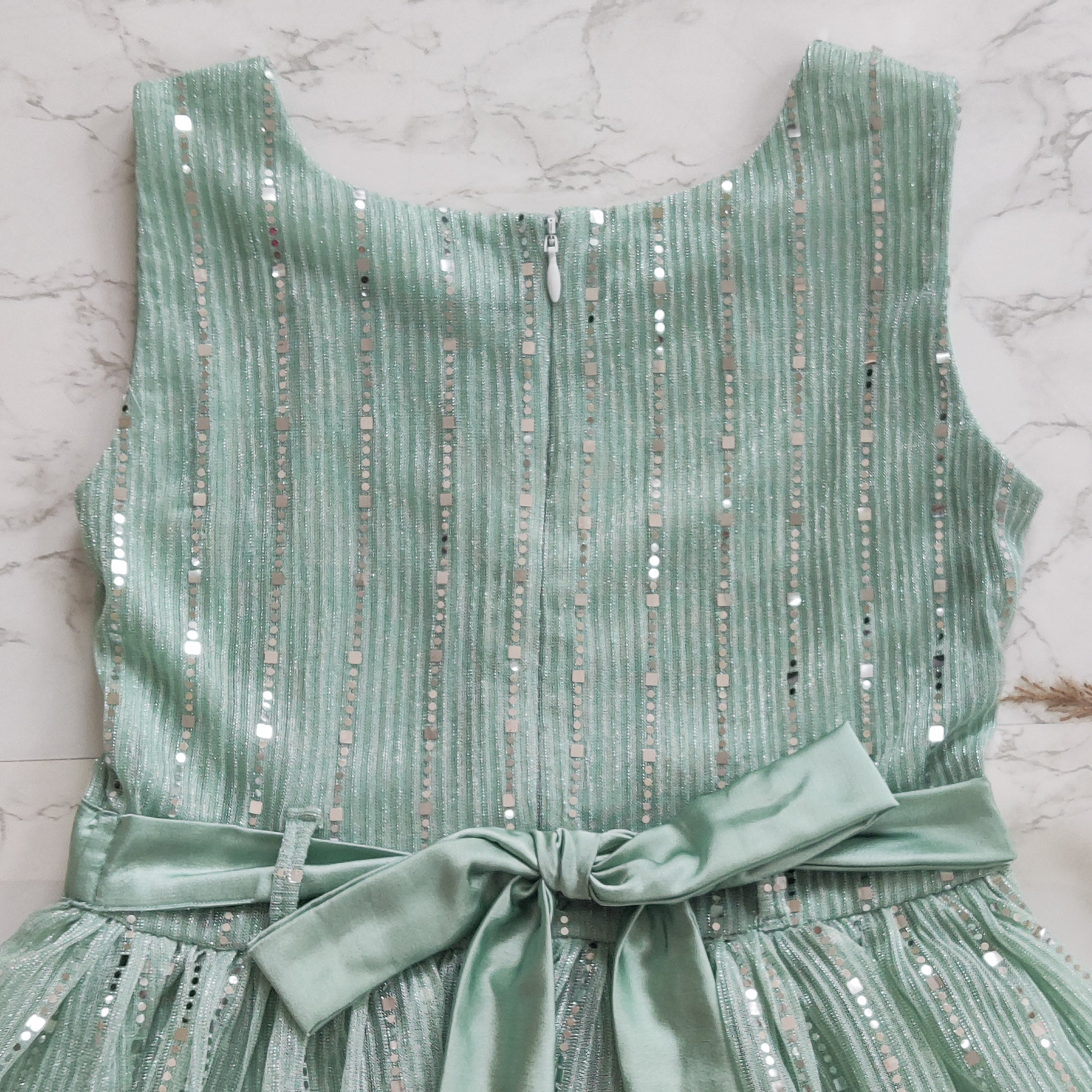 Mint Green Shimmer Kids Dress