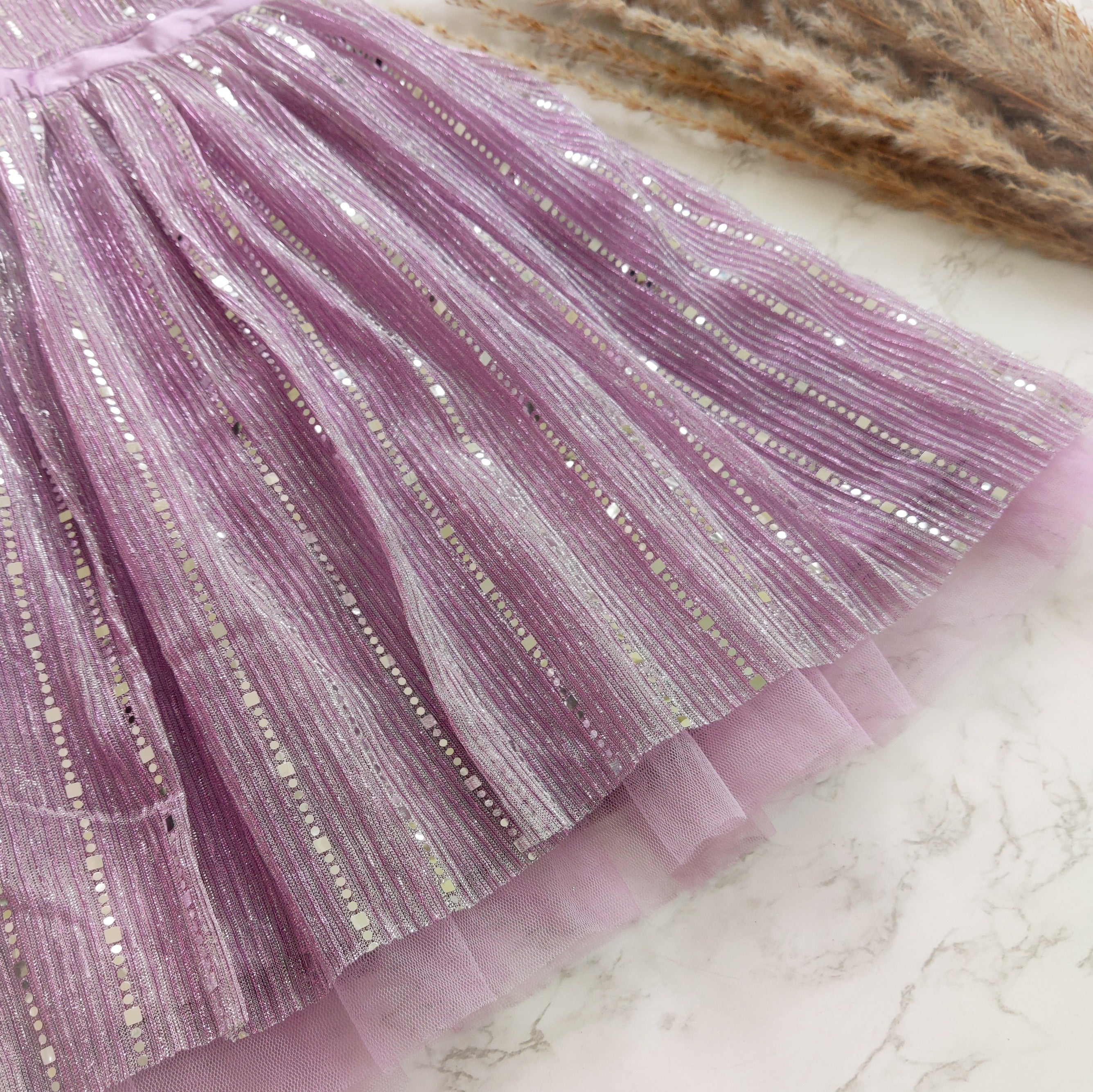Lilac Shimmer Fabric Kids Dress