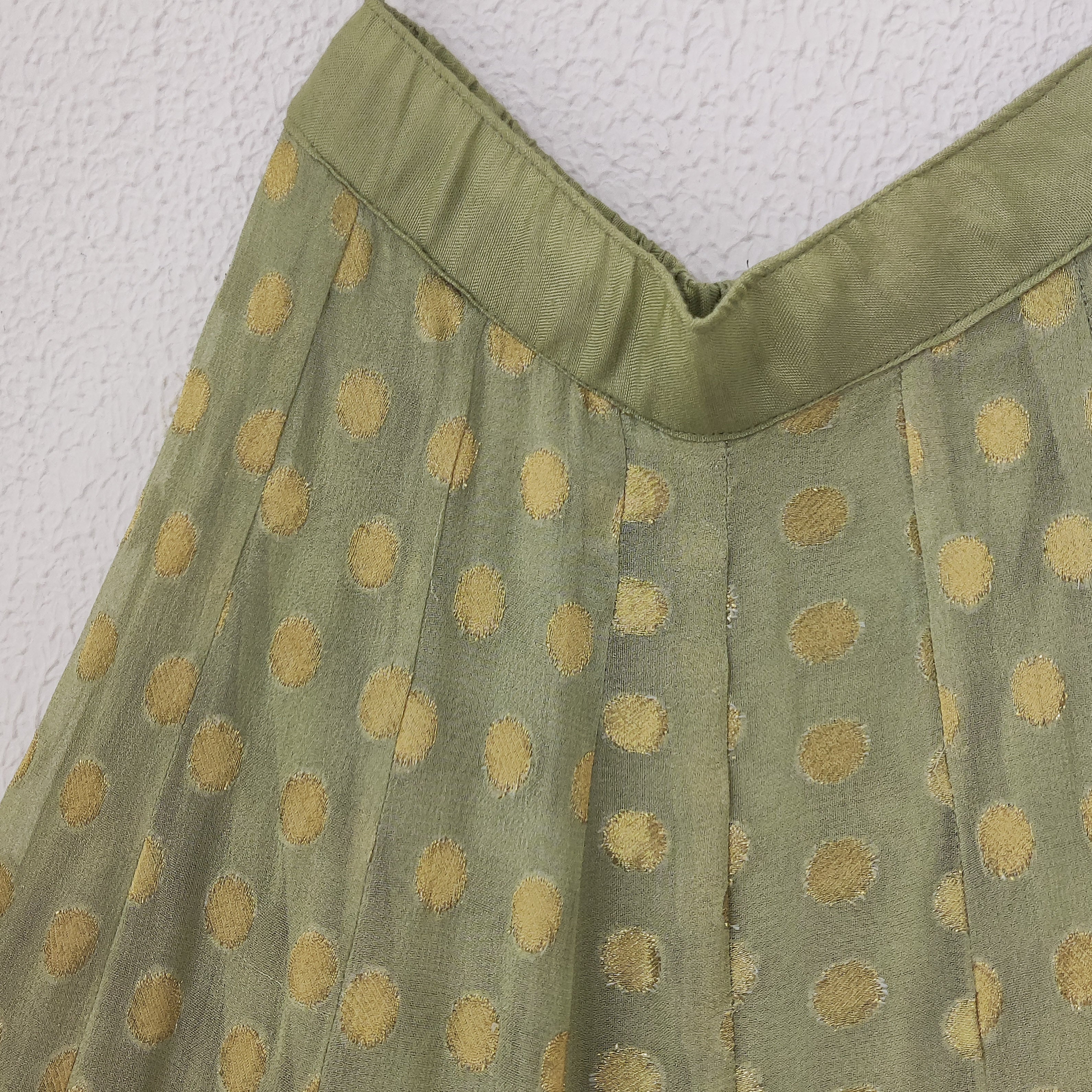 Green Polka Dot Kids Peplum and Sharara Set