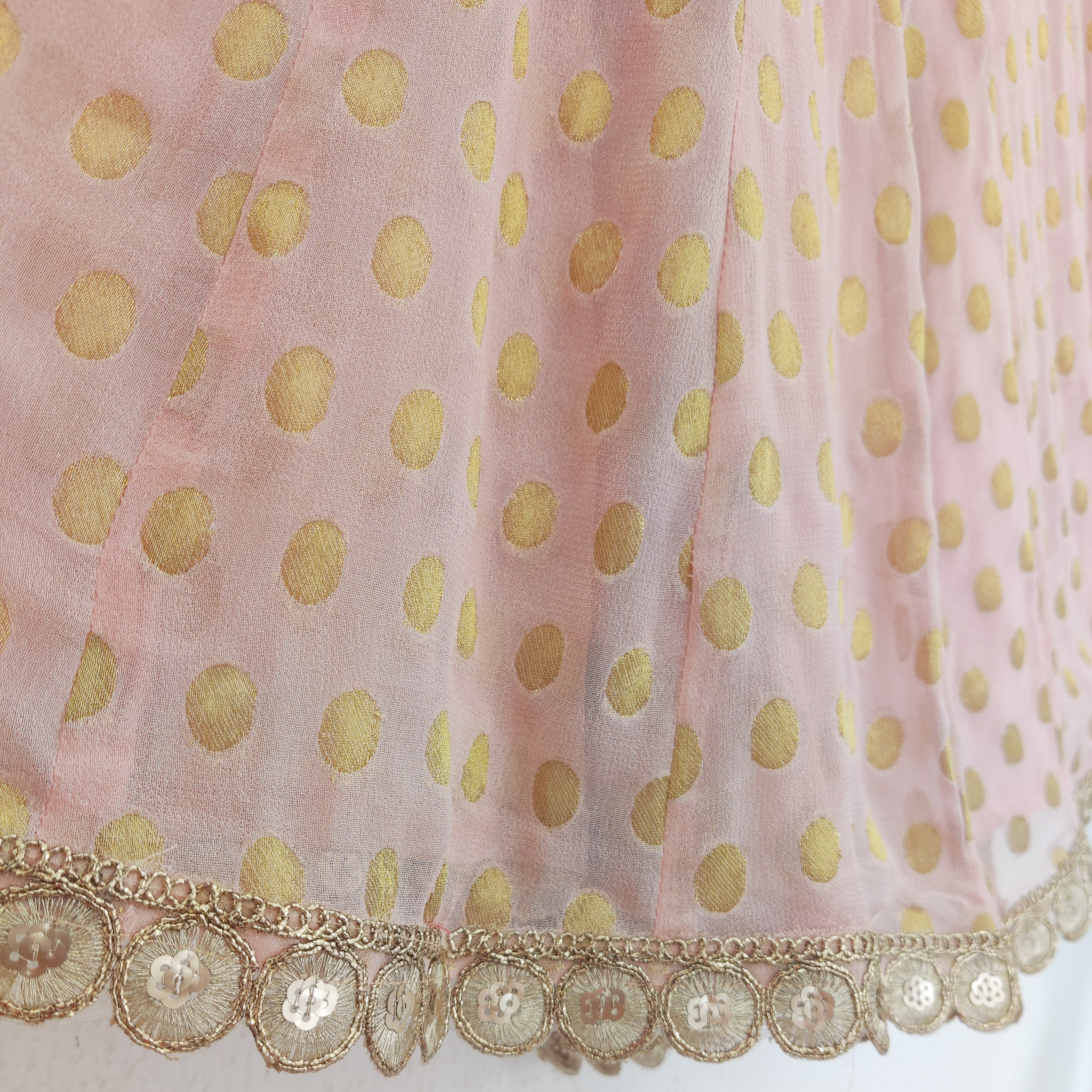 Powder Pink Polka Dot Kids Sharara Set