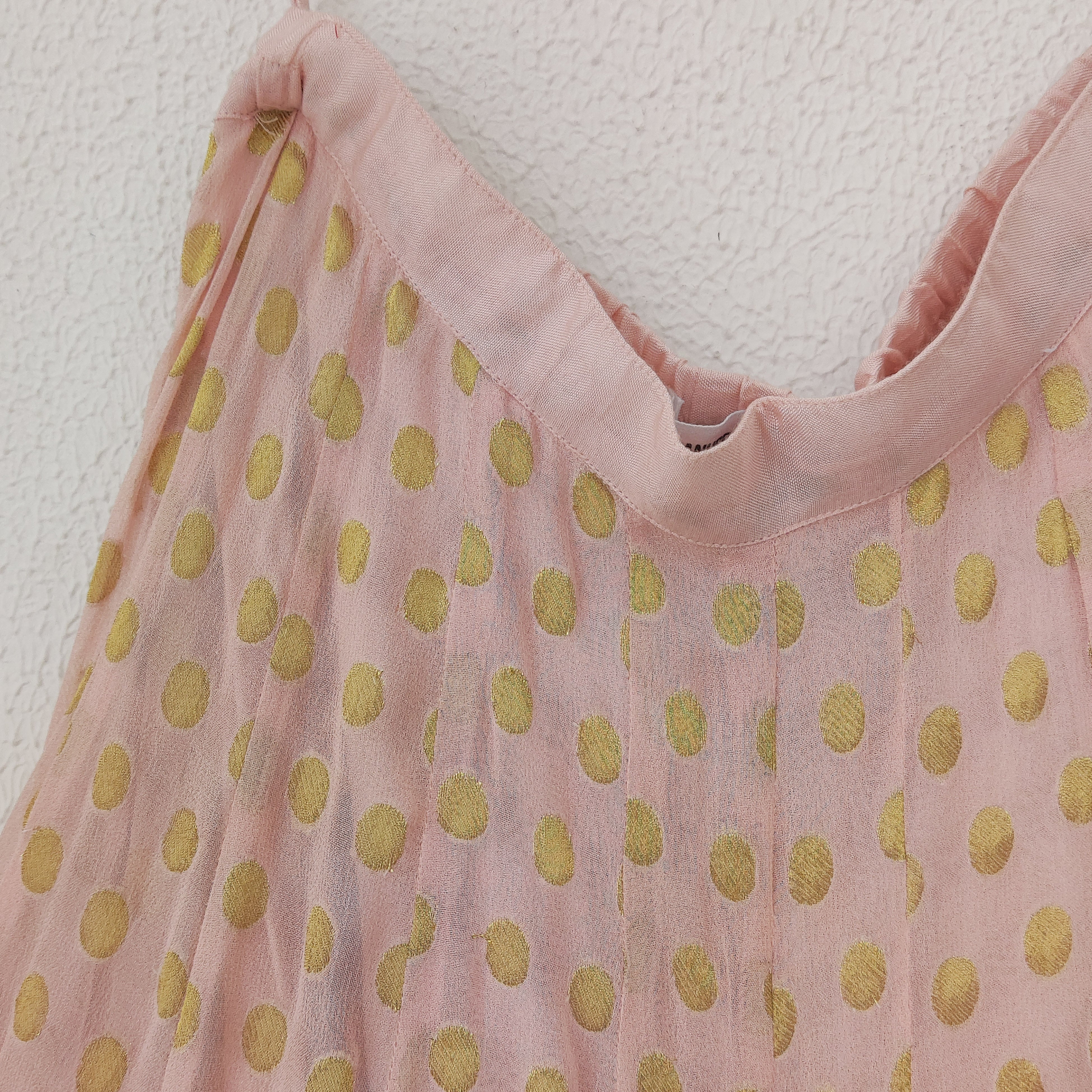 Powder Pink Polka Dot Kids Sharara Set