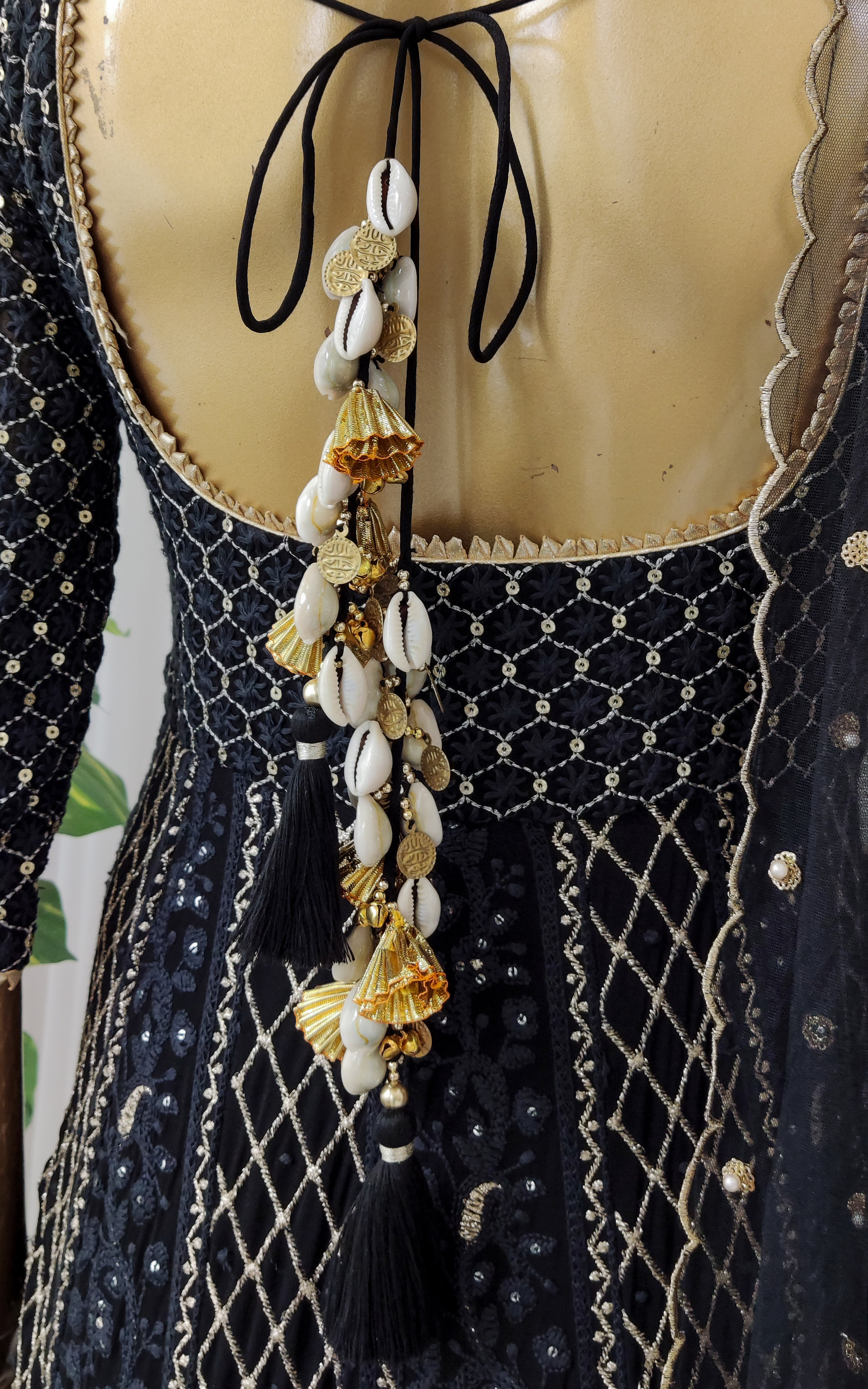 Charcoal Black Chikankari Anarkali