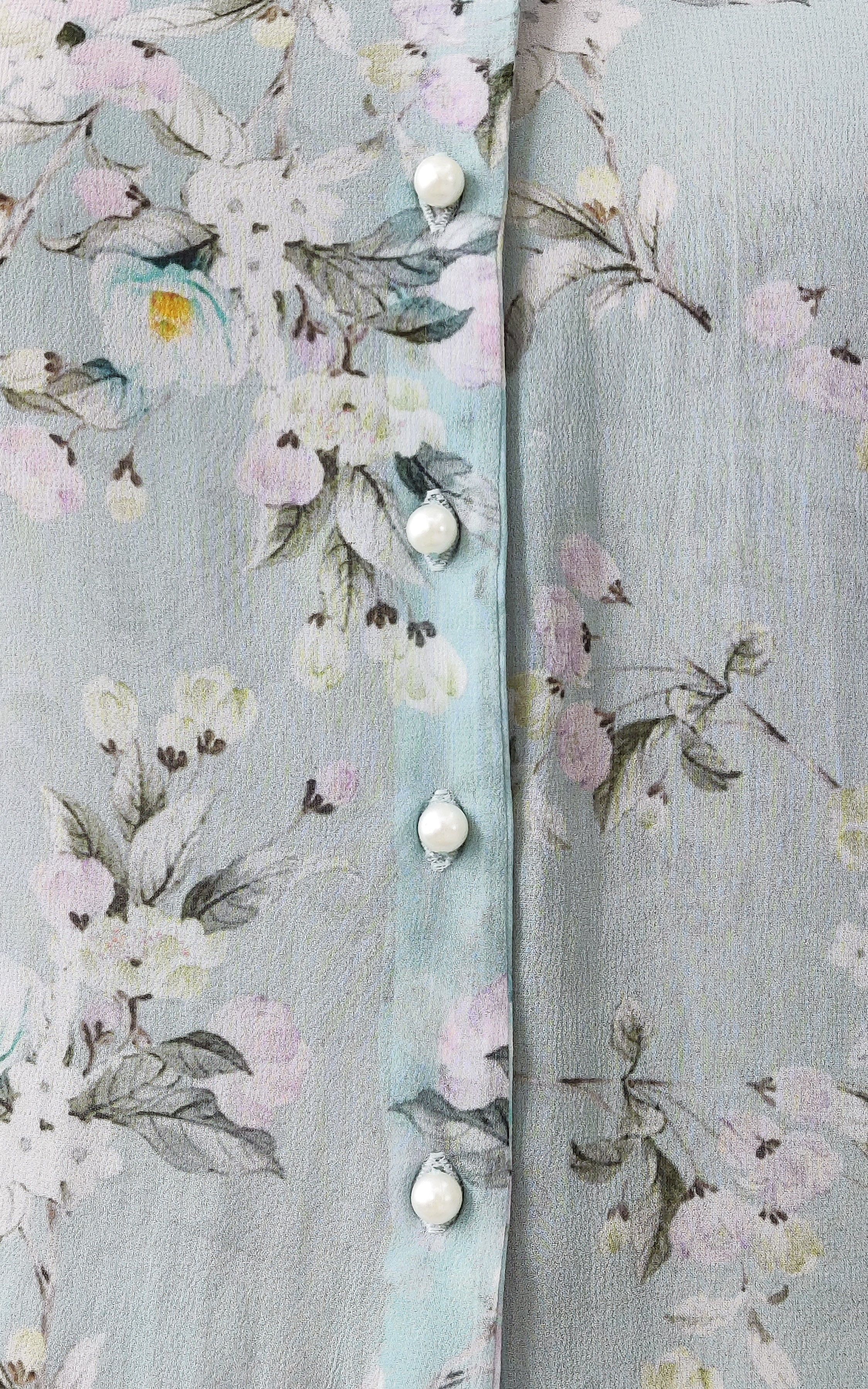 Light Blue Floral Georgette Top