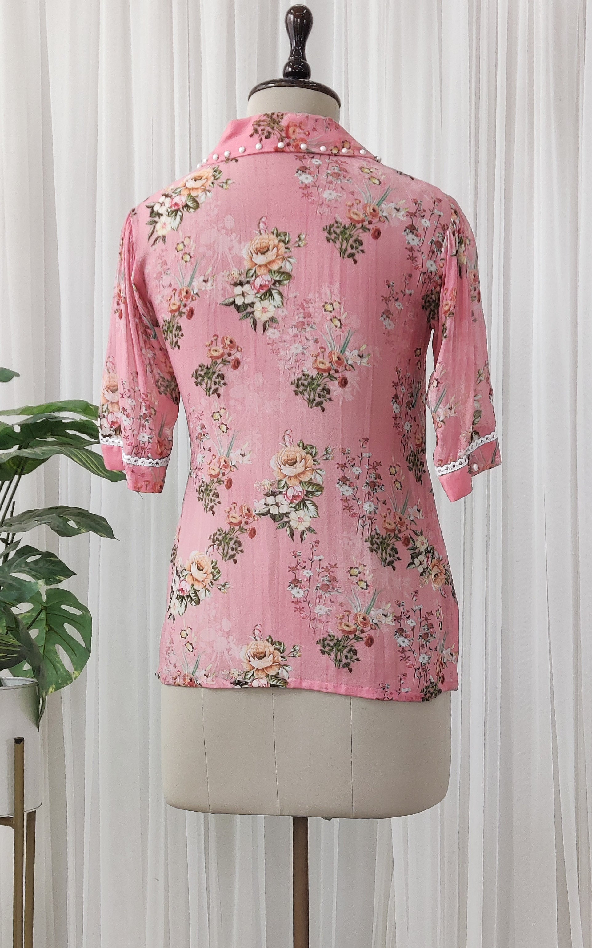 Light Pink Floral Georgette Top