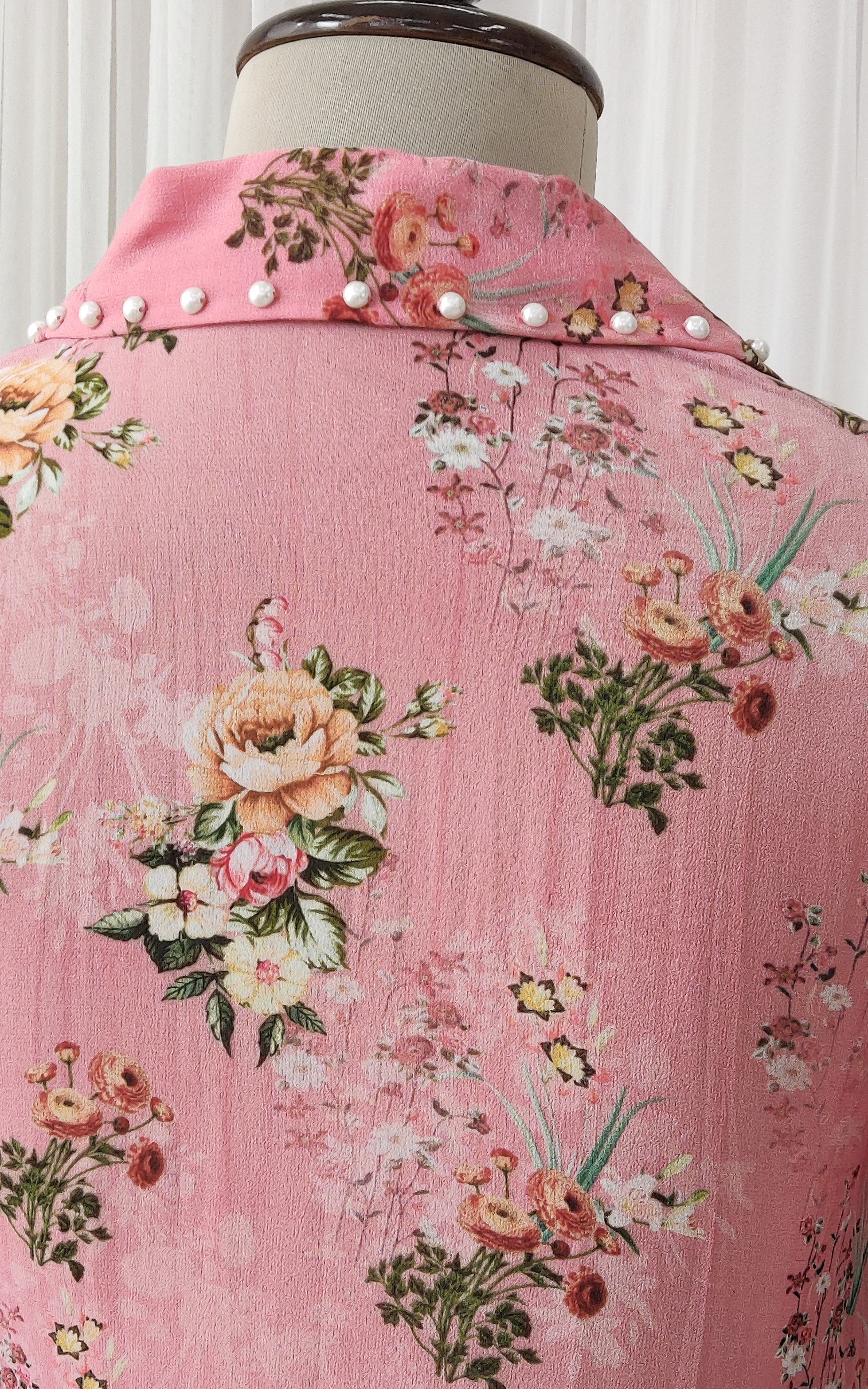 Light Pink Floral Georgette Top