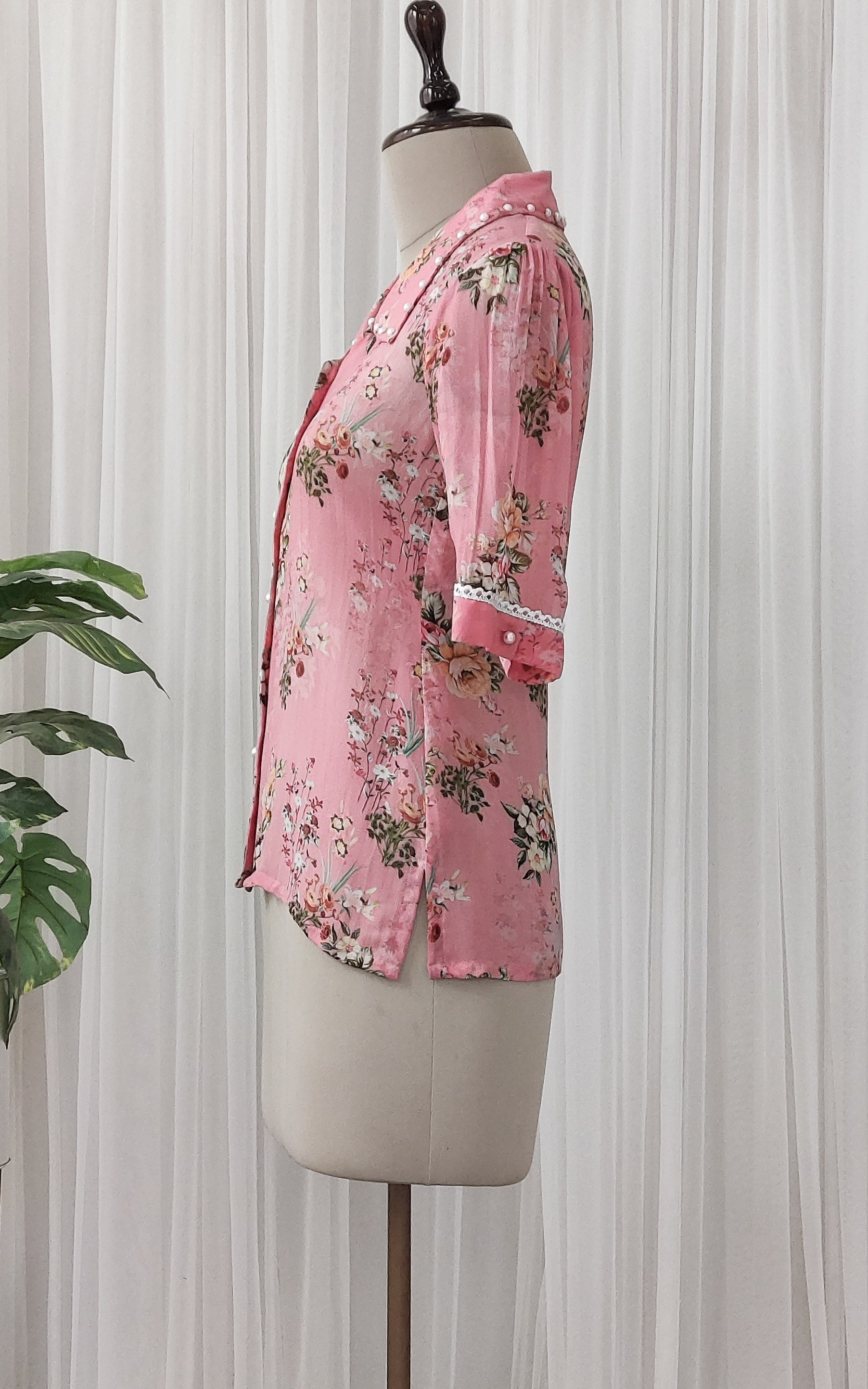 Light Pink Floral Georgette Top