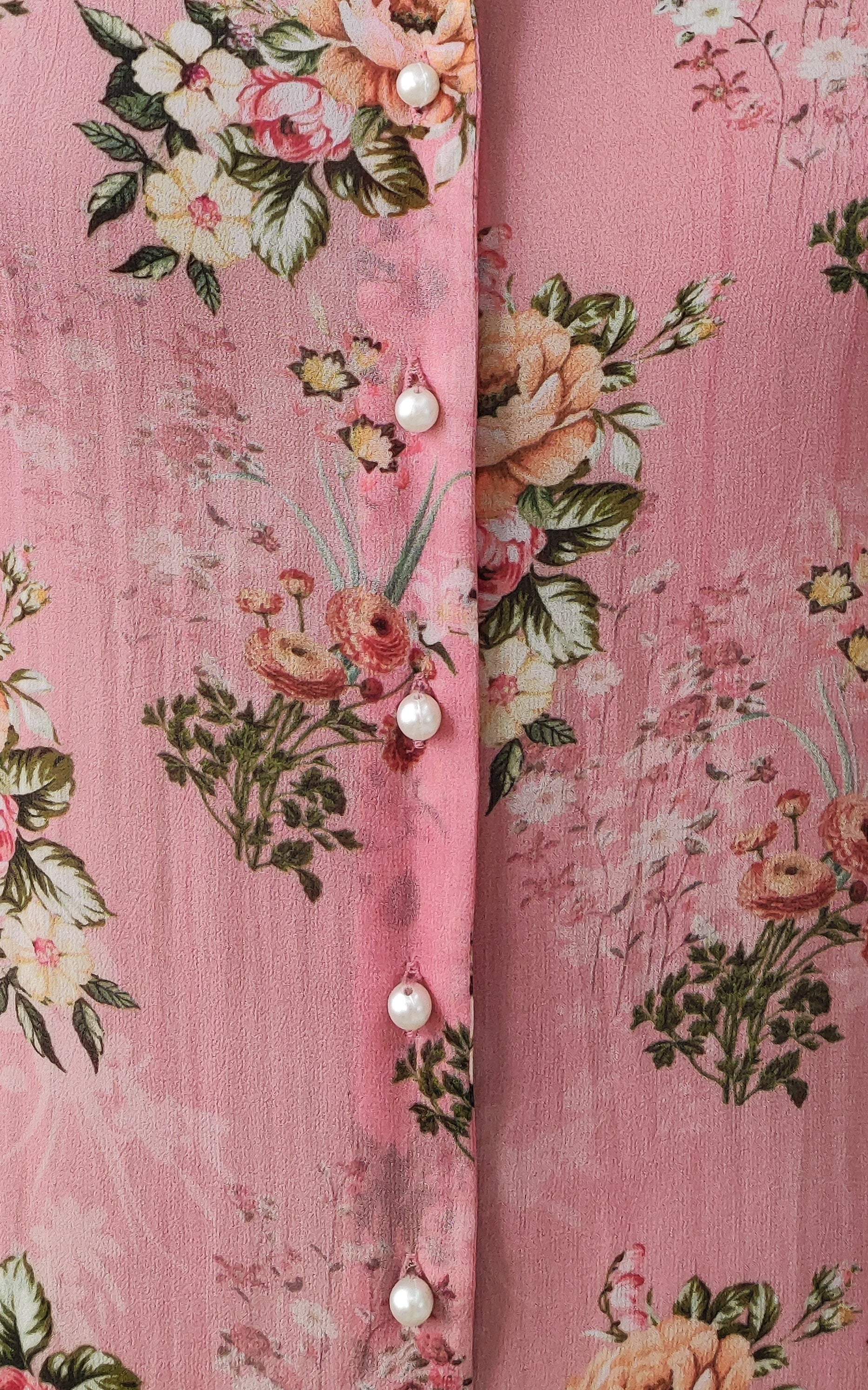 Light Pink Floral Georgette Top