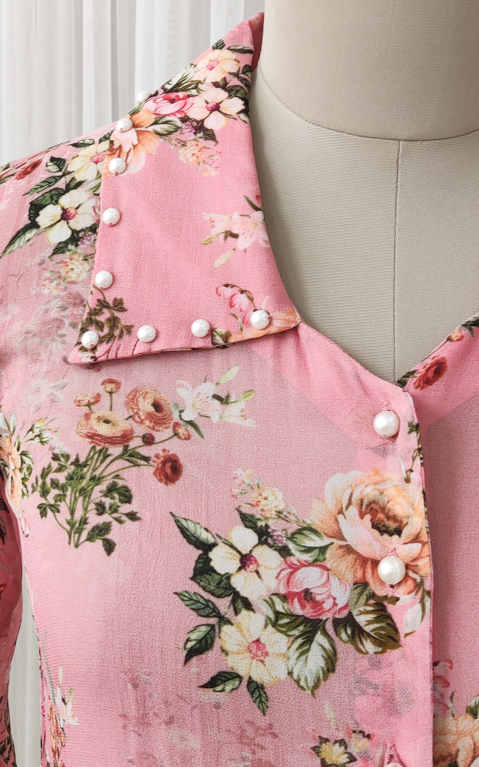 Light Pink Floral Georgette Top