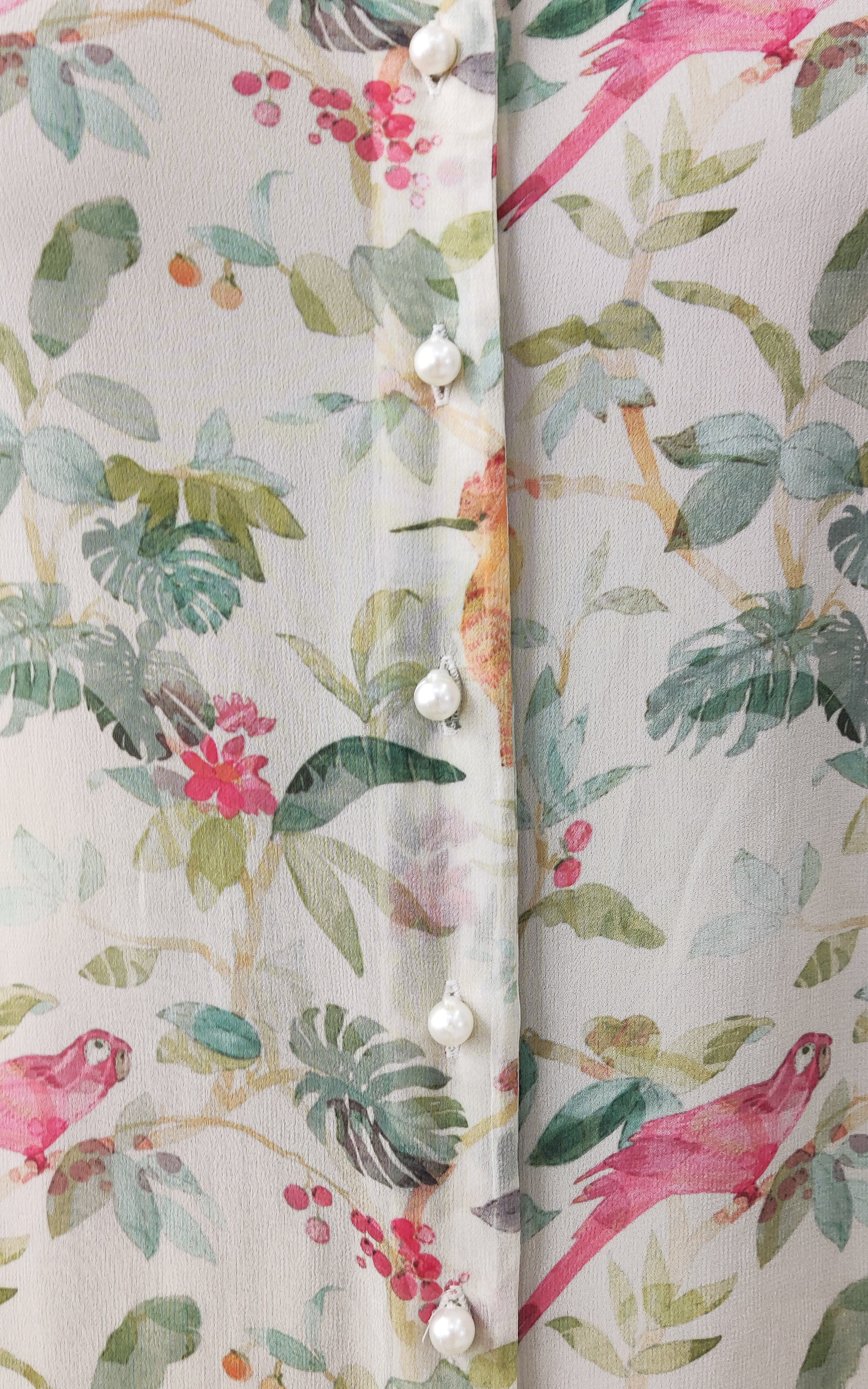 Off White Bird Georgette Top