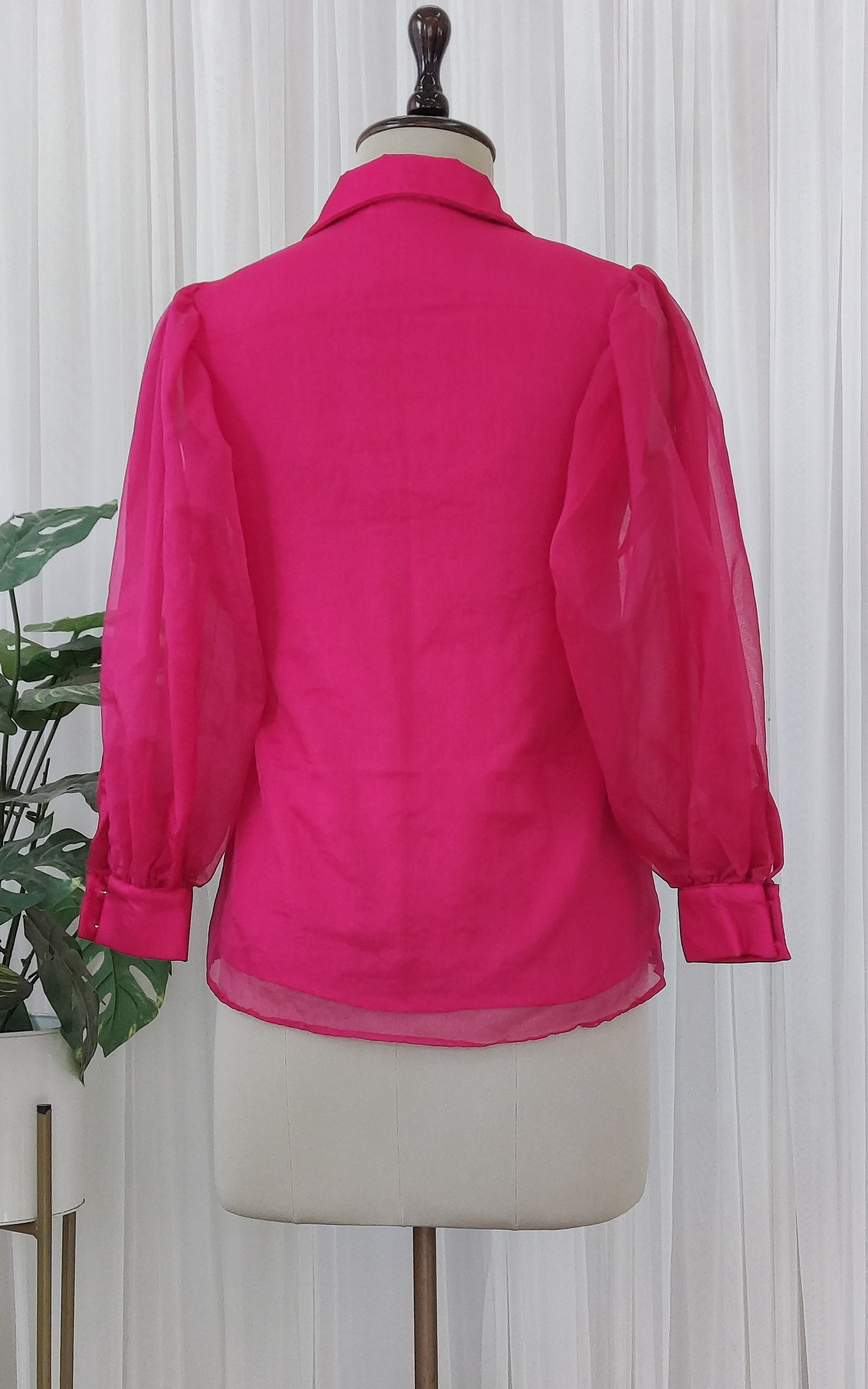 Hot Pink Organza Evil Eyes Shirt Top