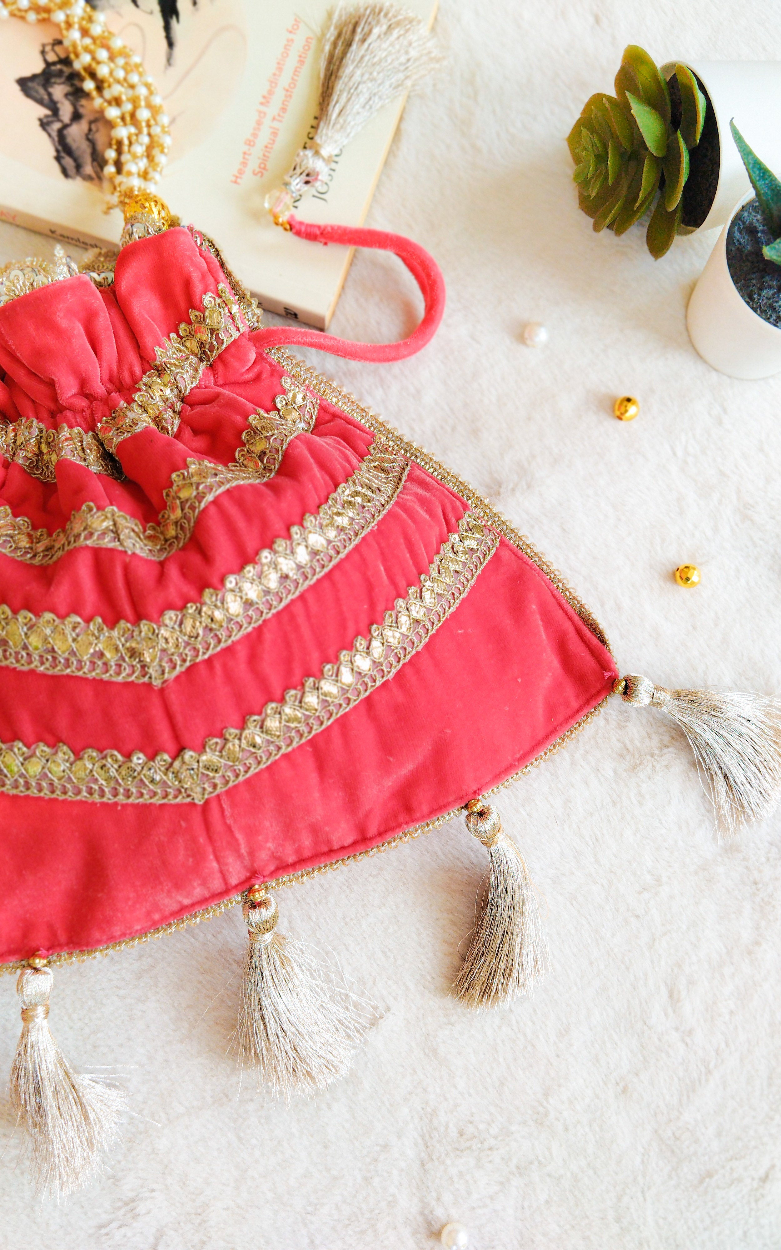 Carrot Red Velvet Potli Bag