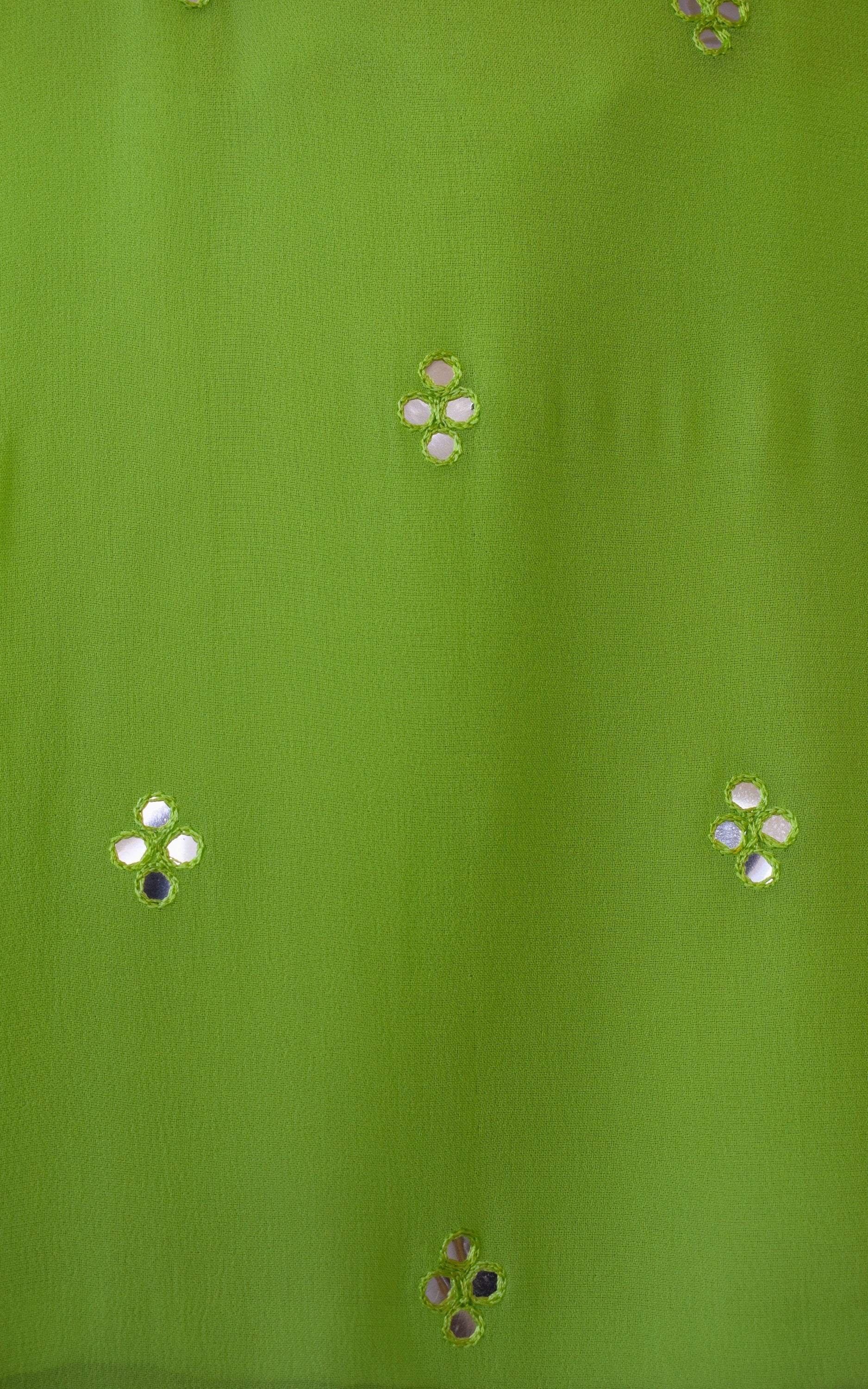 Parrot Green Mirrorwork Sharara Set