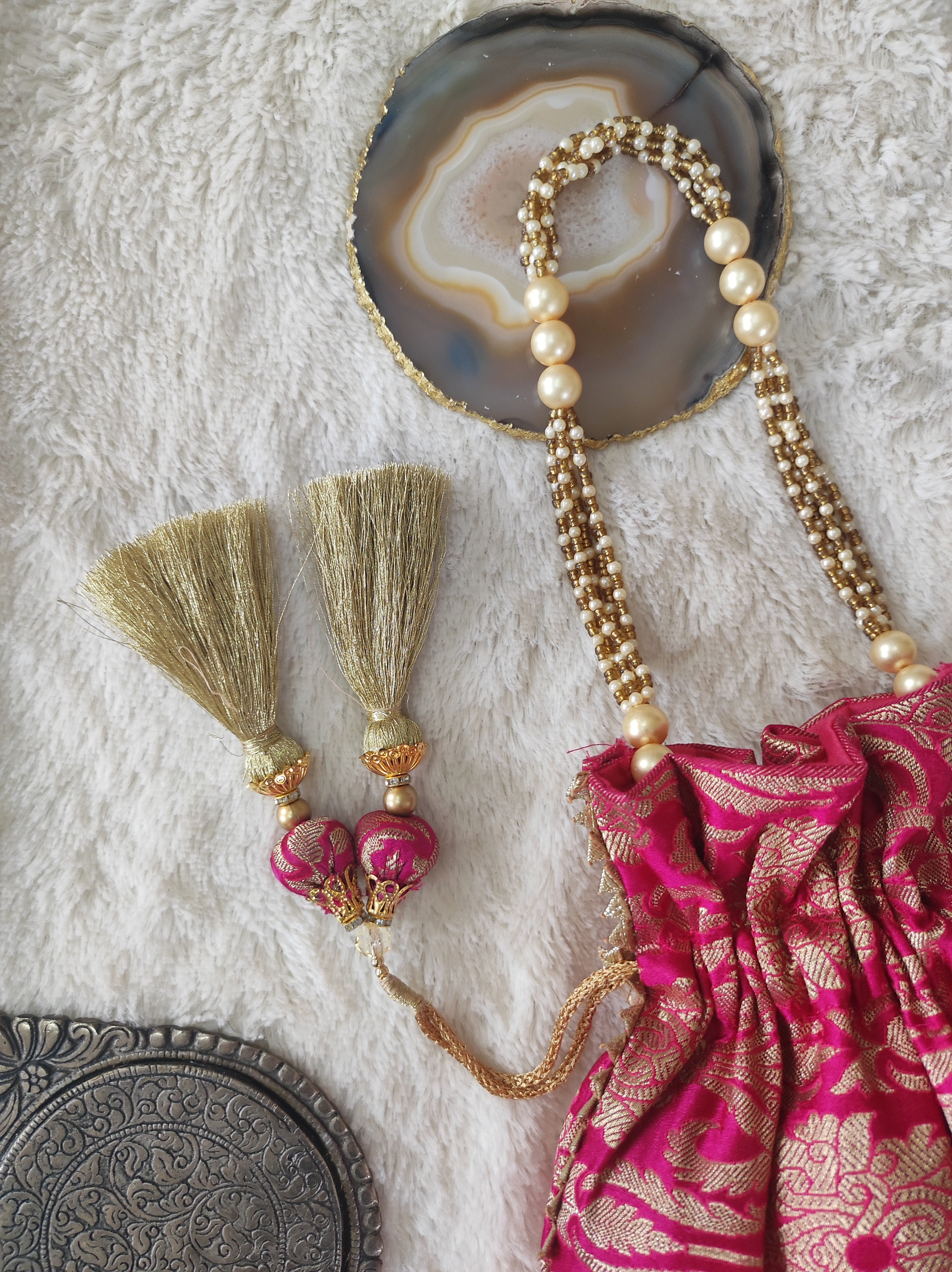 Fuchsia Brocade Potli Bag