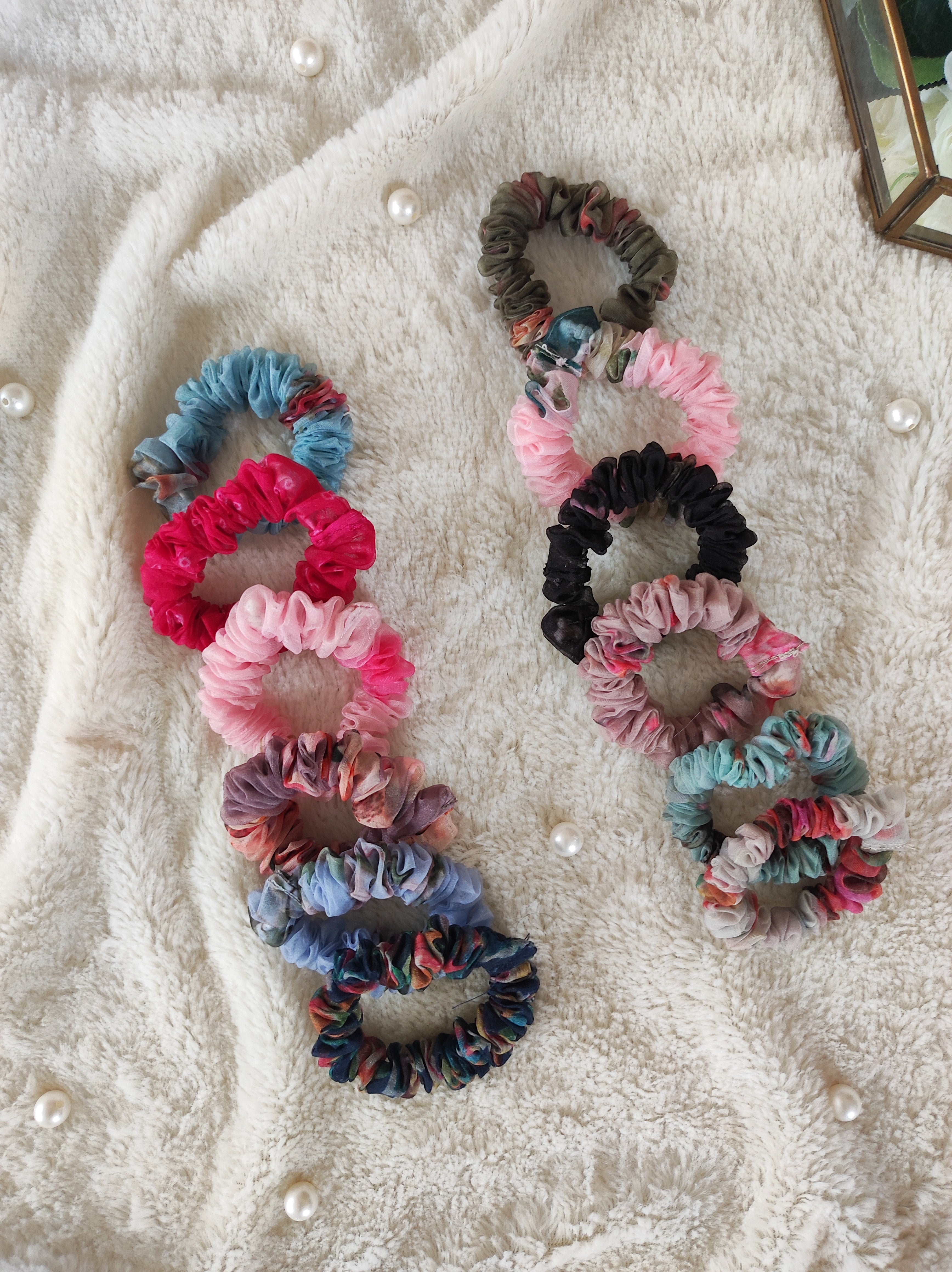 Skinny Organza Scrunchies Combo (Pack of 12 -Assorted)