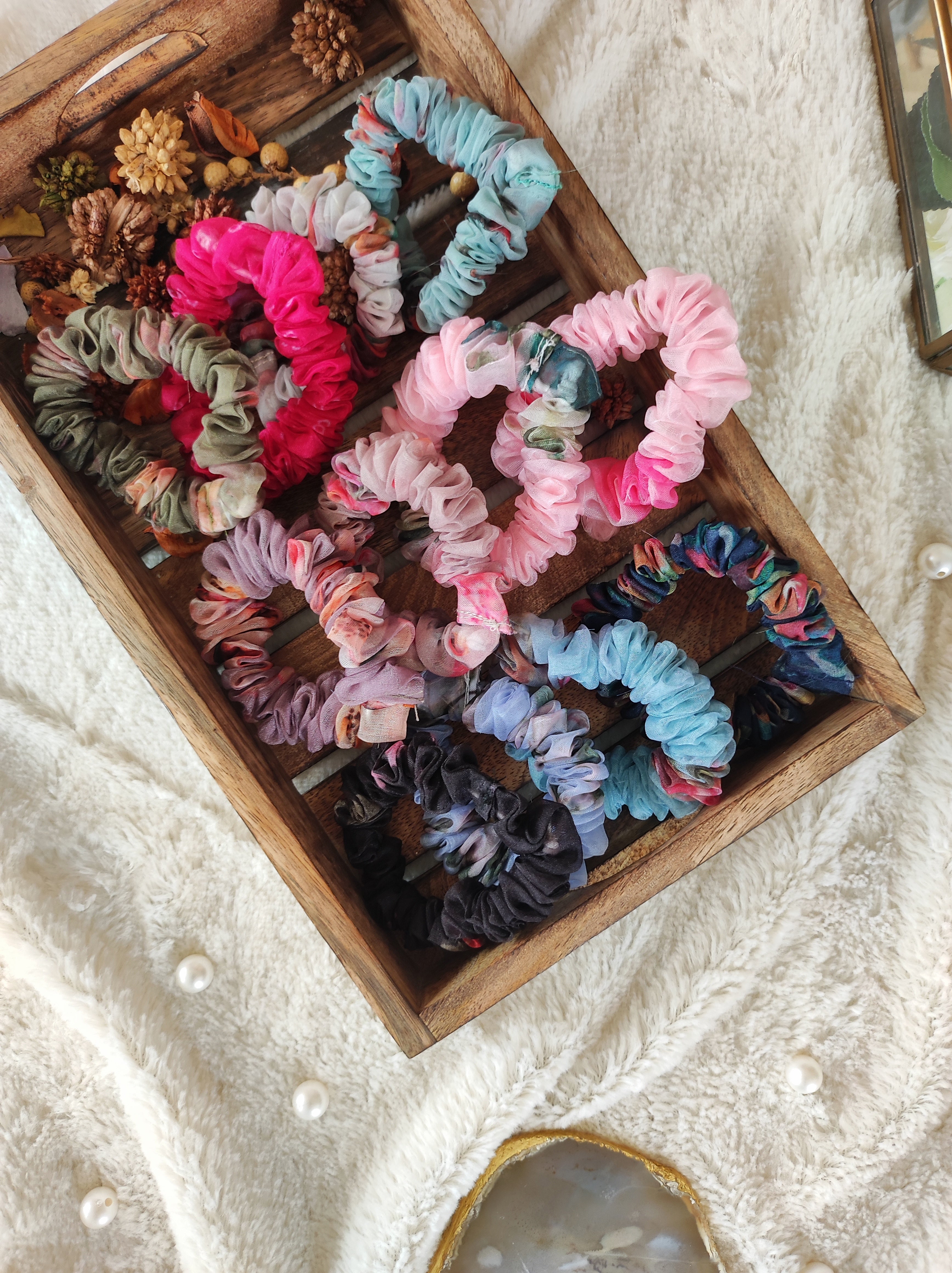 Skinny Organza Scrunchies Combo (Pack of 12 -Assorted)