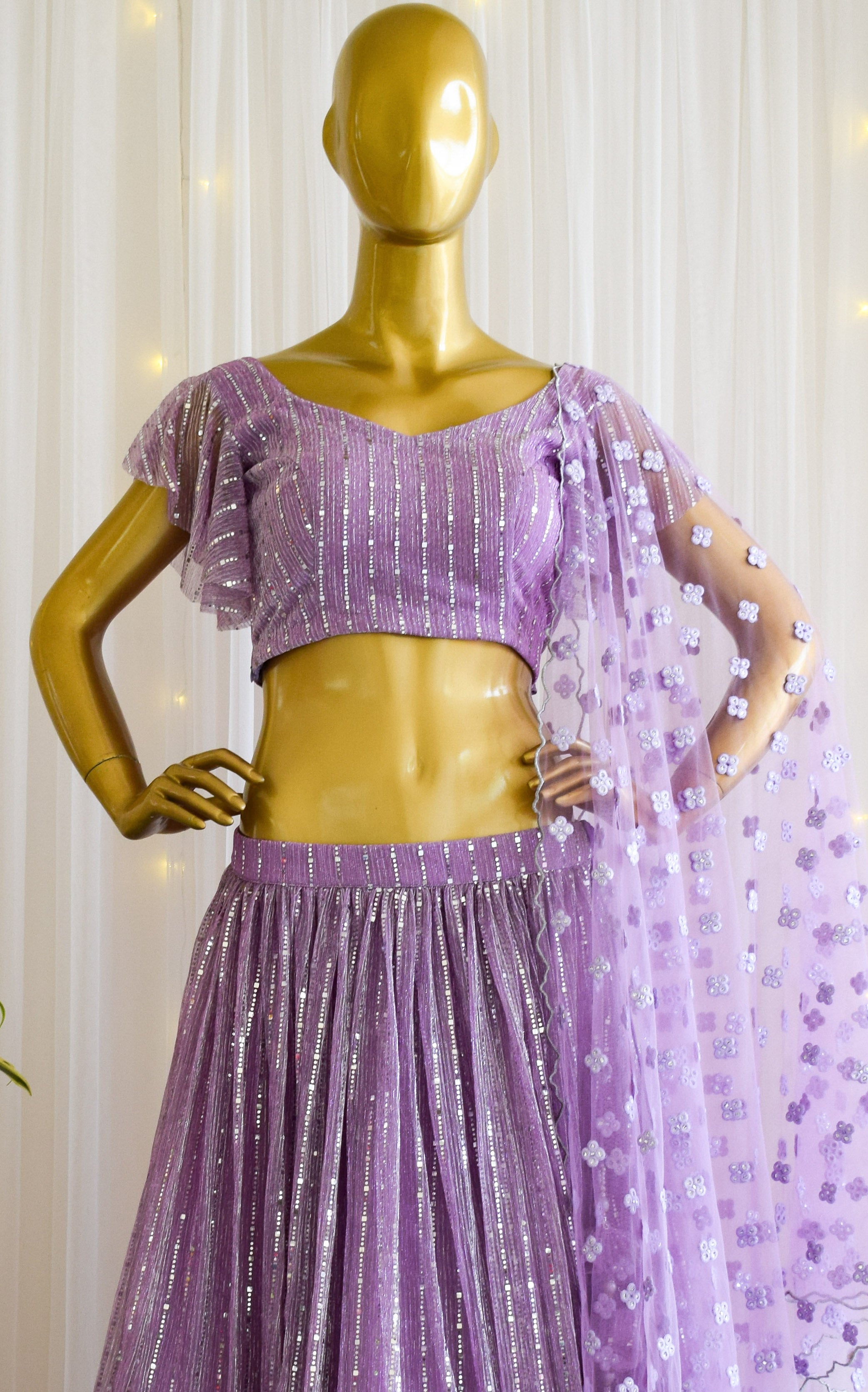 Lilac Shimmer Lehenga
