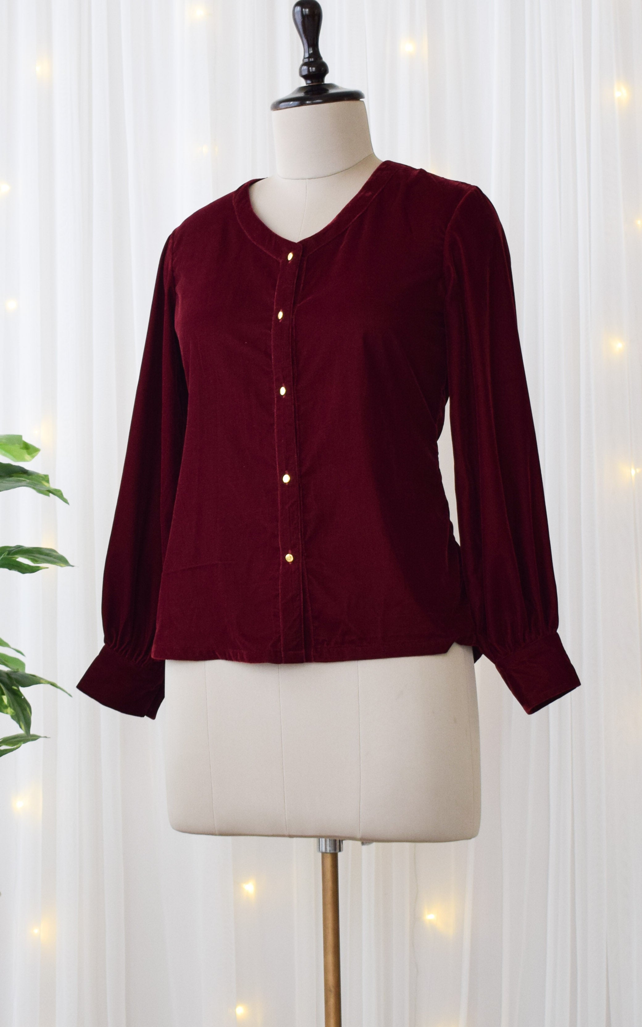 Maroon Velvet Shirt