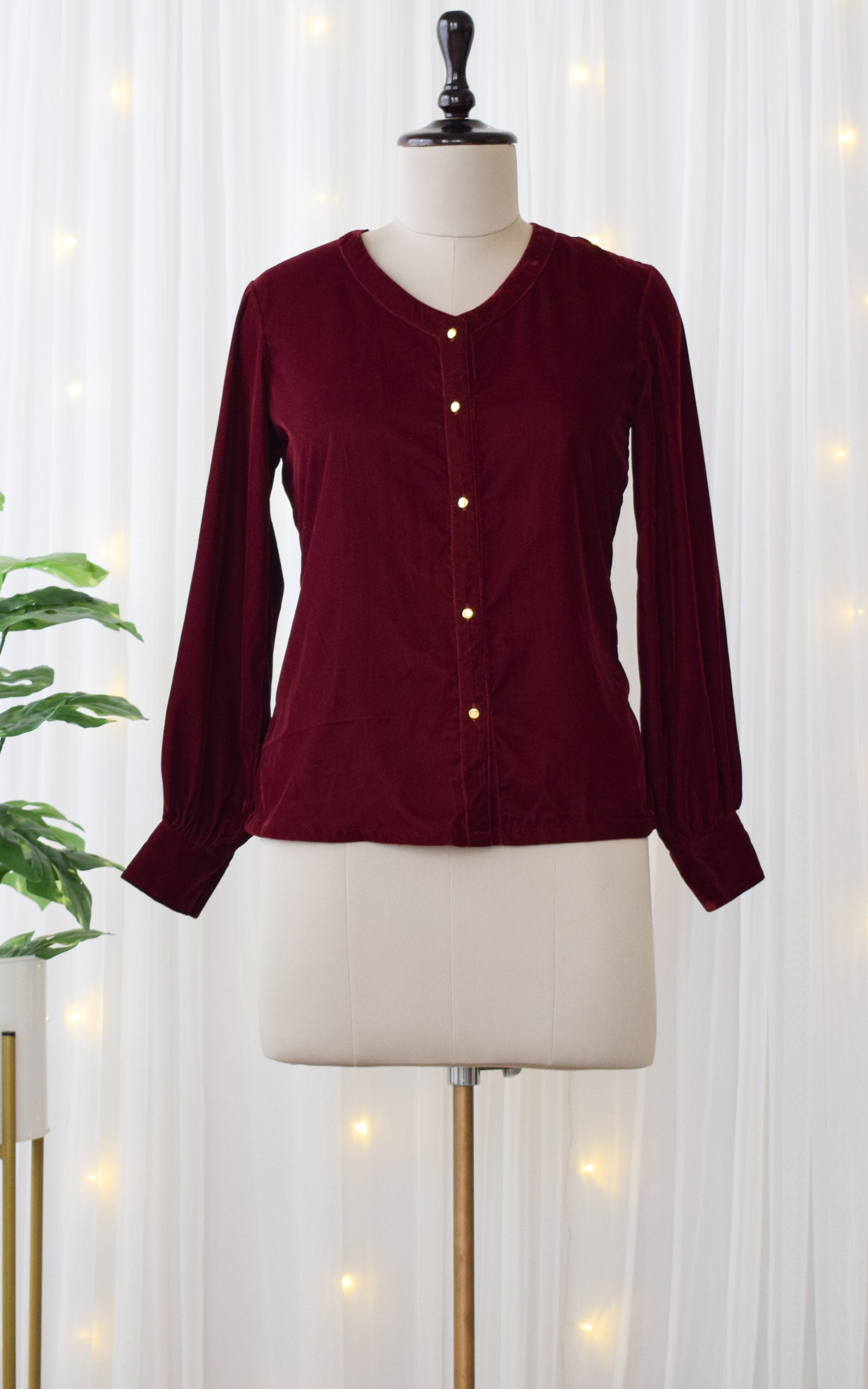 Maroon Velvet Shirt