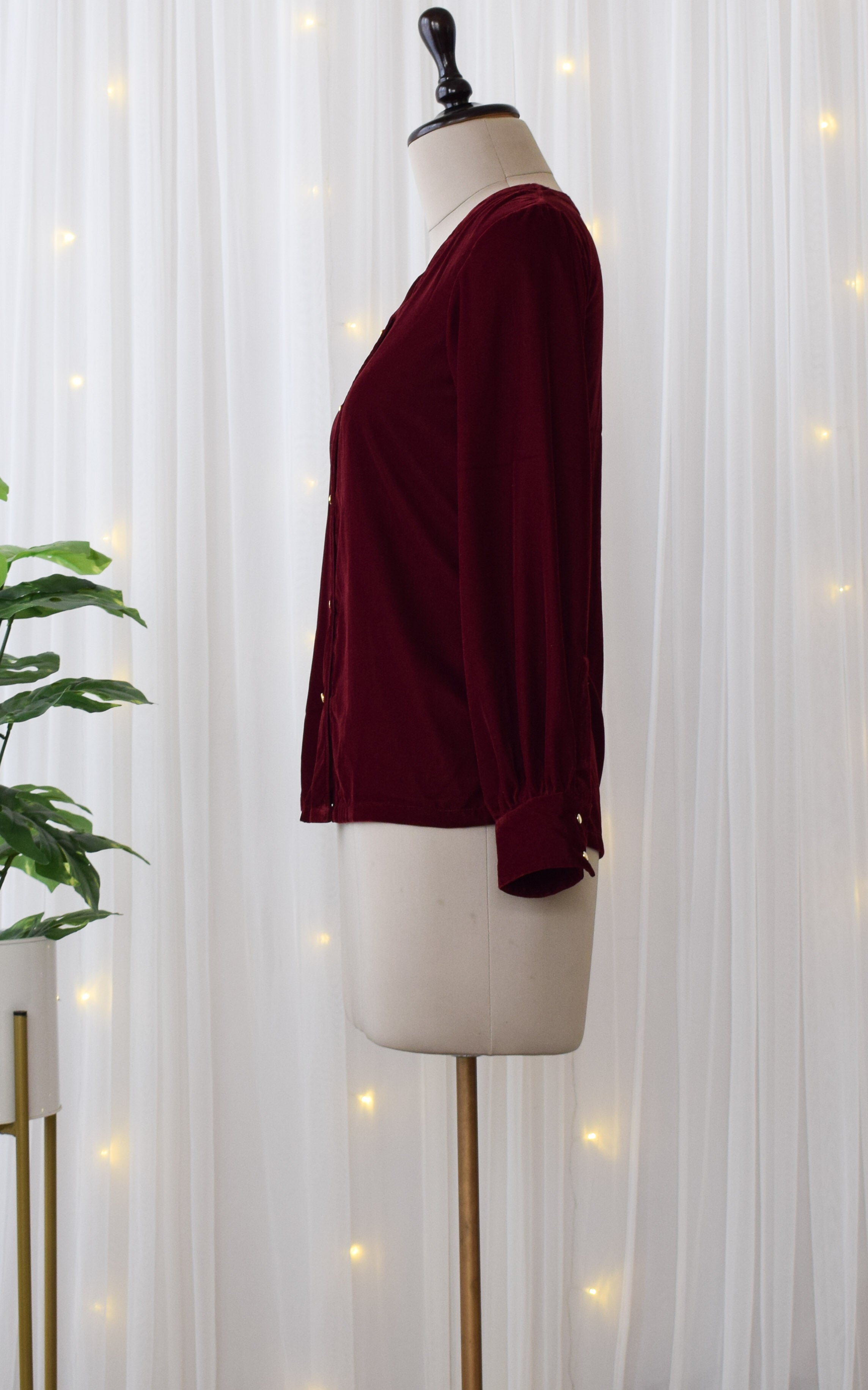 Maroon Velvet Shirt
