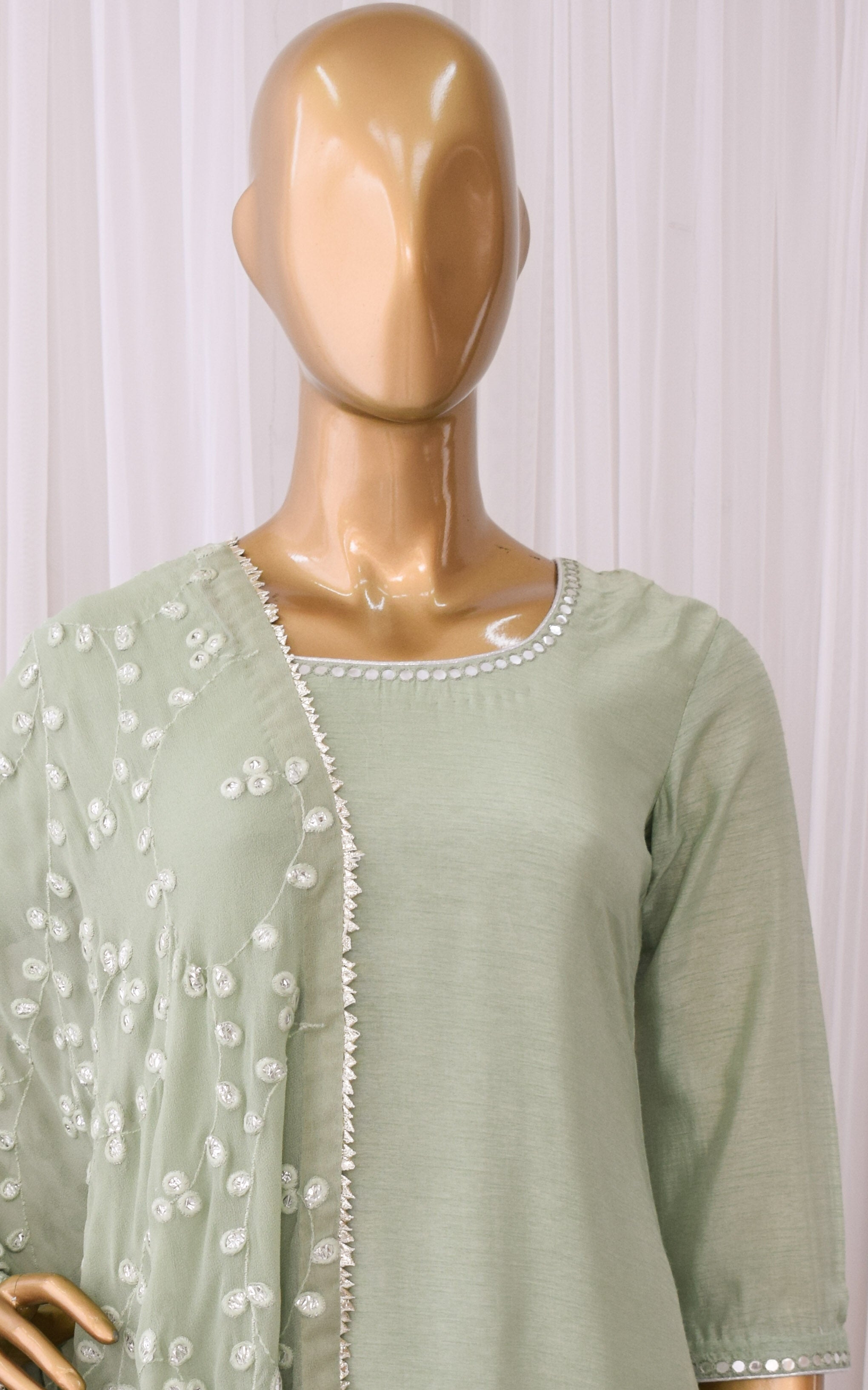 Sea Green Mirrorwork Sharara Set